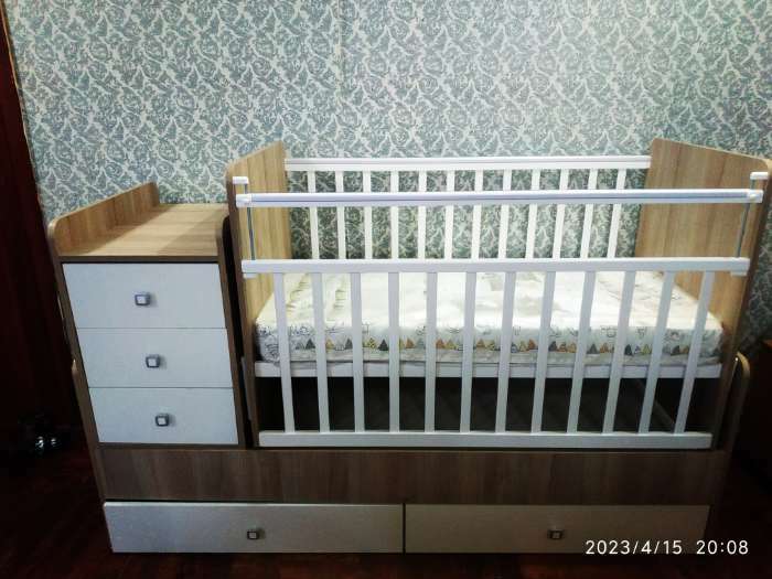 Фотография покупателя товара Кровать-трансформер Фея 1100, вяз-белая - Фото 2