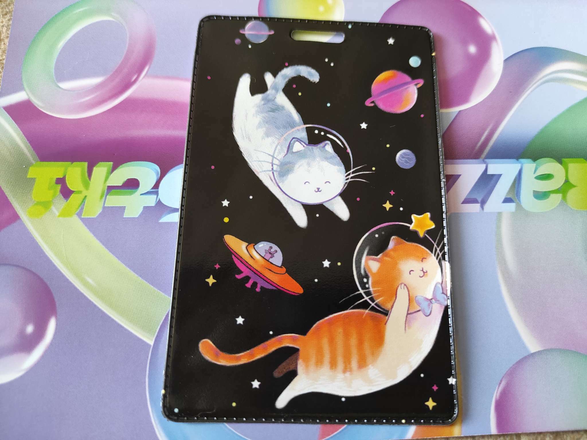 Фотография покупателя товара Чехол для бейджа и карточек «Коты в космосе»