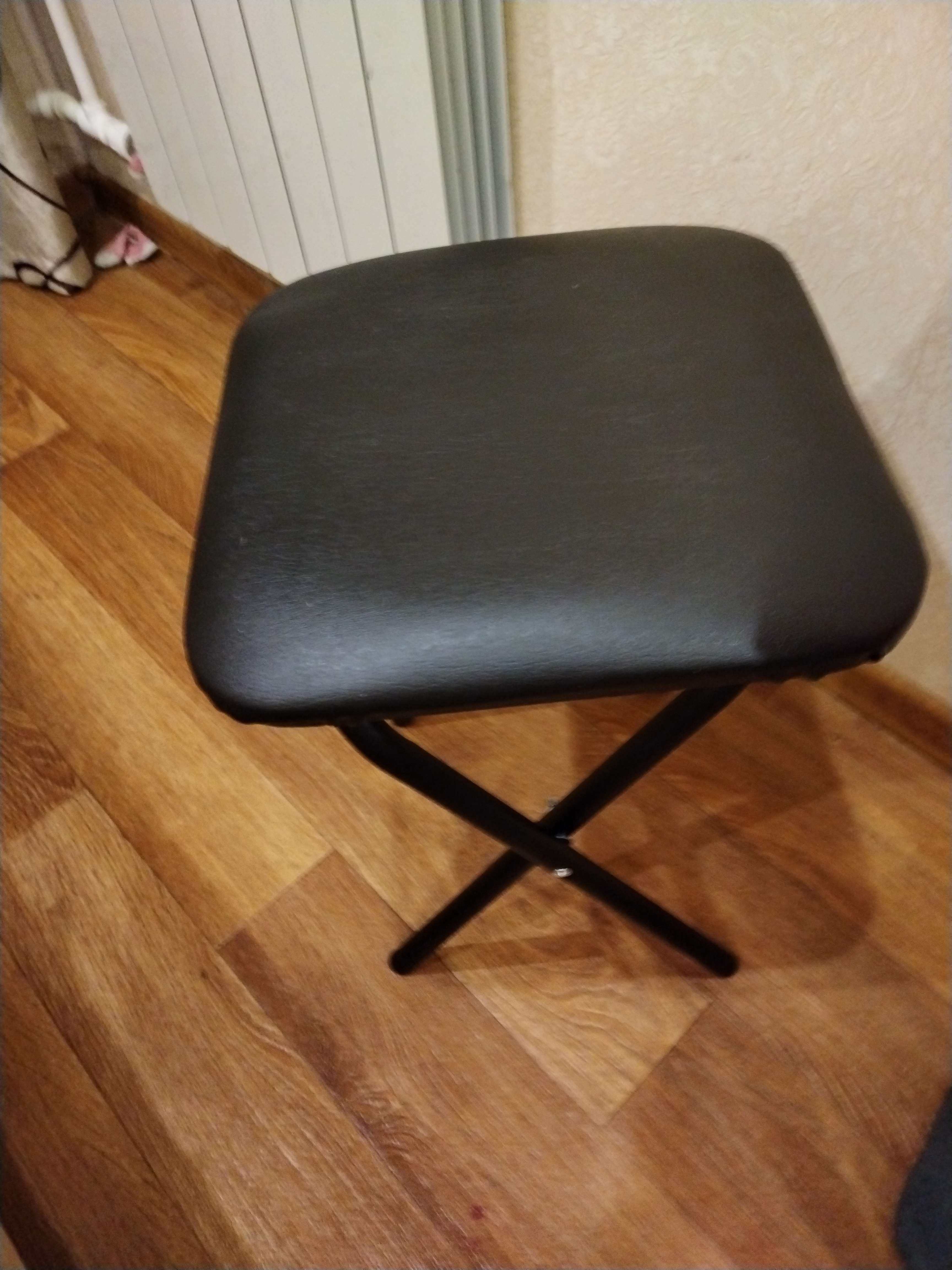 Фотография покупателя товара Табурет складной, экокожа черная/черный - Фото 1