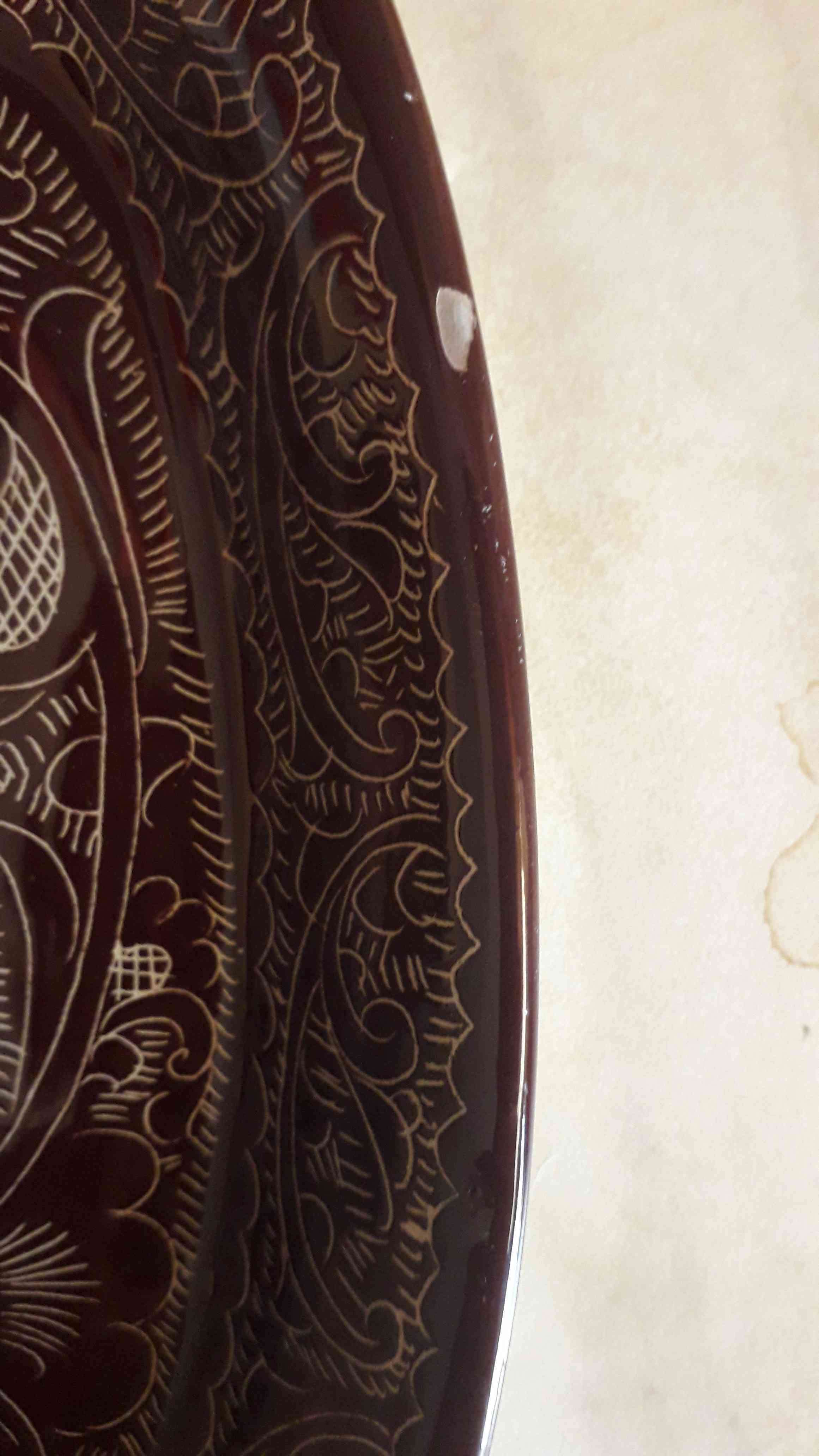 Фотография покупателя товара Селёдочница Риштанская Керамика "Узоры", 24 см, коричневая