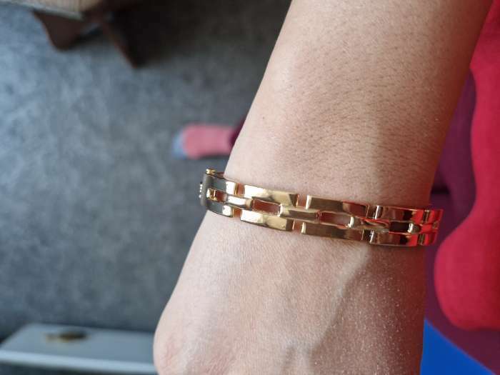 Фотография покупателя товара Браслет «Каркас» цепь, d=7 см, цвет серебро - Фото 2