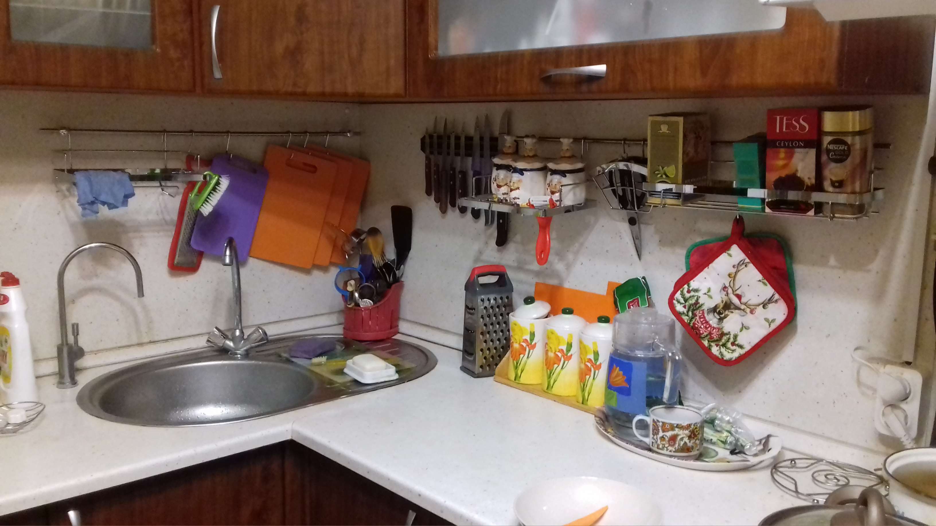 Фотография покупателя товара Рейлинговая система для кухни Доляна: базовый набор, 16 предметов - Фото 7