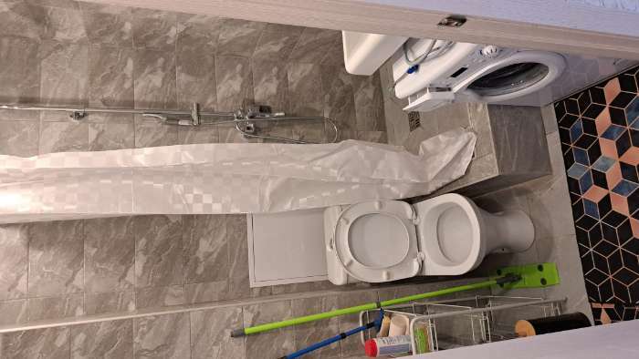 Фотография покупателя товара Штора для ванной Quadretto, 240 х 200 см, цвет белый - Фото 1