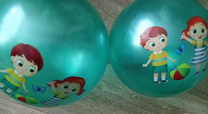 Фотография покупателя товара Мяч детский ZABIAKA, d=22 см, 60 г, цвета МИКС
