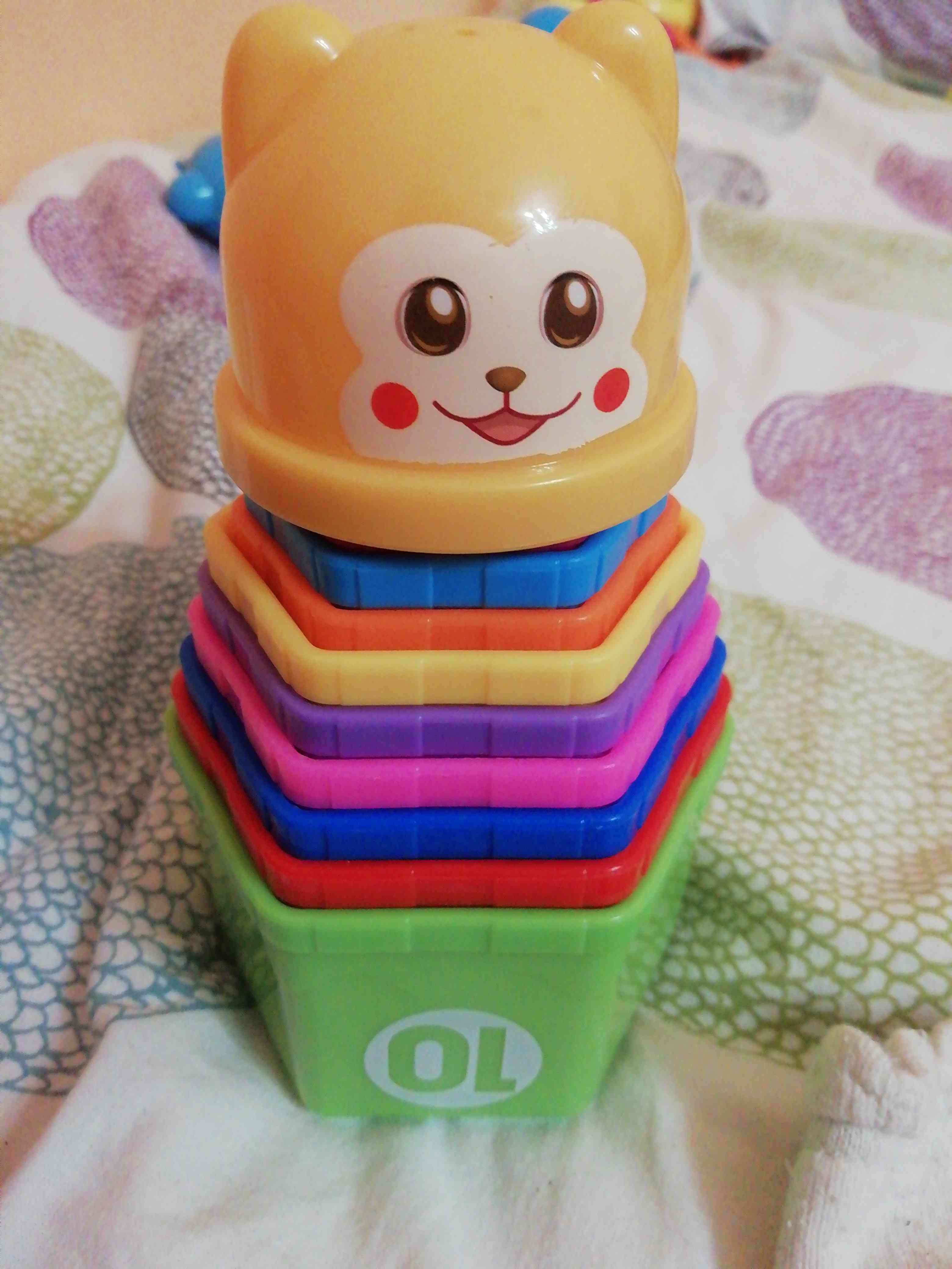 Фотография покупателя товара Развивающая игрушка «Пирамидка: Мишка», стаканчики с буквами и цифрами, 11 предметов - Фото 8