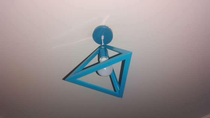 Фотография покупателя товара Светильник BayerLux Подвес «Треугольник» 1×40 Вт E27 желтый 16×16×18-116 см - Фото 1