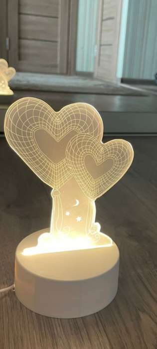 Фотография покупателя товара Светильник сенсорный "Два сердца" LED 3 цвета от USB - Фото 1