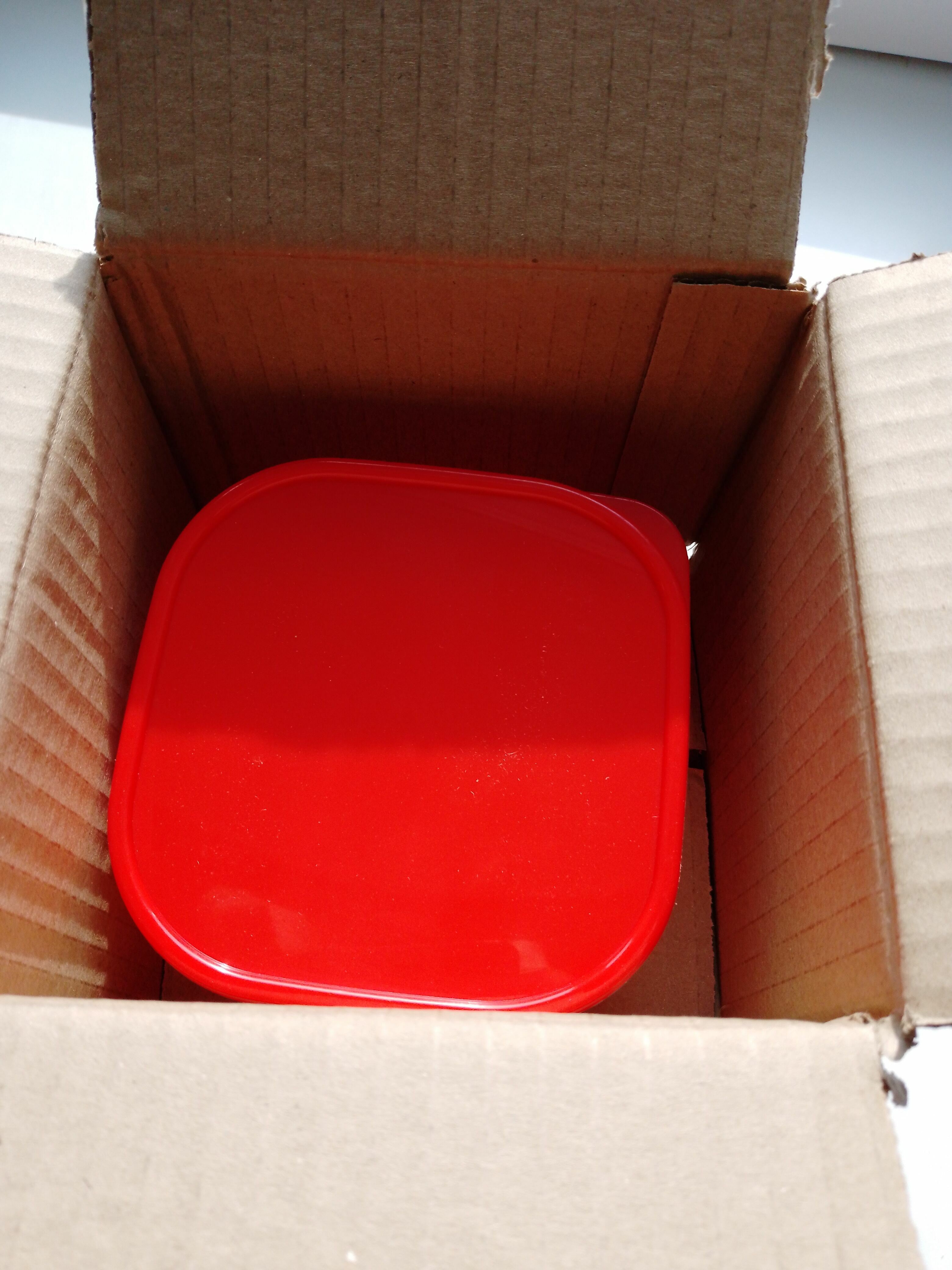 Фотография покупателя товара Контейнер квадратный Доляна, пищевой, 700 мл, цвет красный - Фото 2