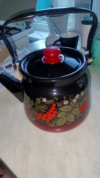 Фотография покупателя товара Чайник «Рябинка», 3,5 л, индукция, цвет красно-чёрный МИКС - Фото 2
