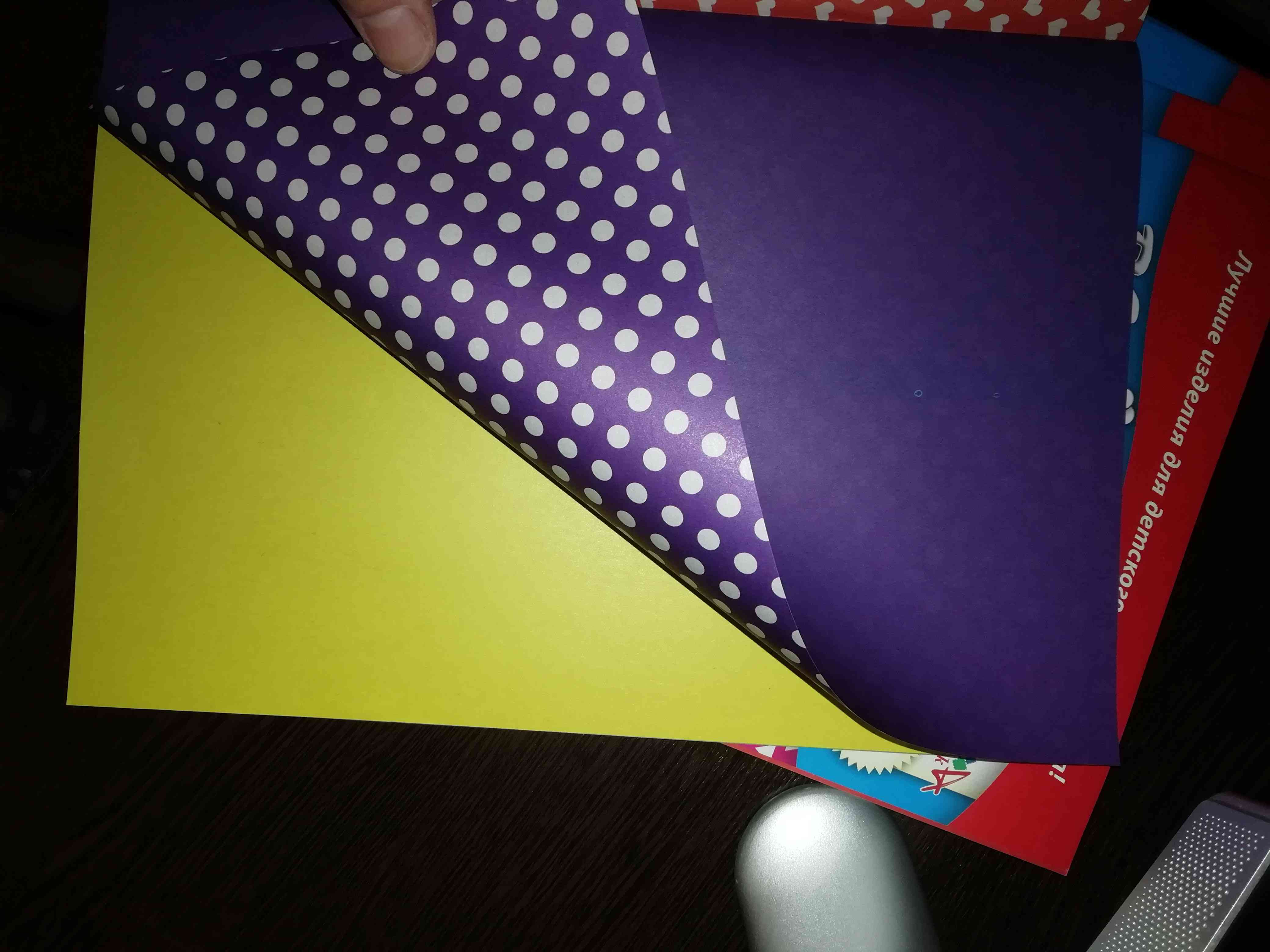 Фотография покупателя товара Бумага цветная двухсторонняя А4, 8 листов, 8 цветов «Забавная геометрия», с рисунком