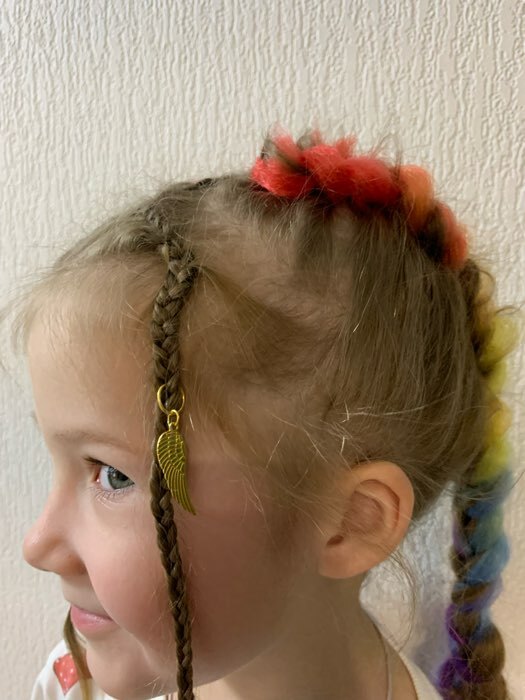 Фотография покупателя товара Пирсинг для волос «Крылья», 4,1 × 1 см, 10 шт, цвет золотистый - Фото 2