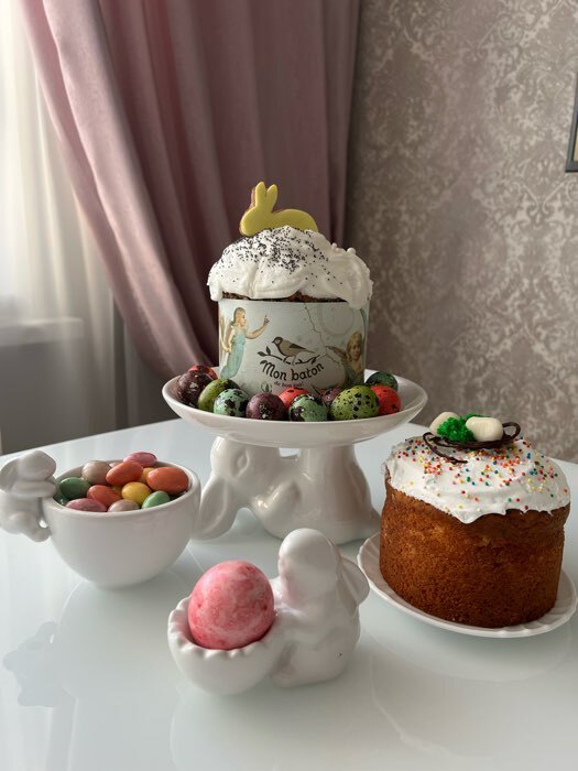 Фотография покупателя товара Блюдо для десертов Доляна «Зайка», d=20,5 см, цвет белый
