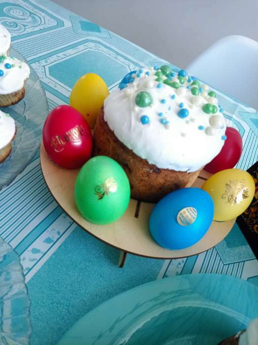 Фотография покупателя товара Подставка для яиц пасхальная Доляна «ХВ», 8 ячеек, 21×4 см, дерево - Фото 1