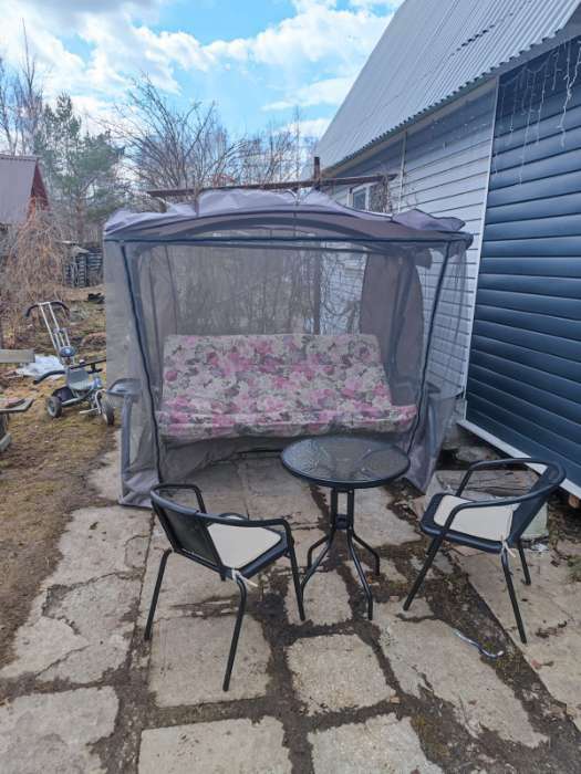 Фотография покупателя товара Набор садовой мебели: стол, 2 стула, коричневый - Фото 2