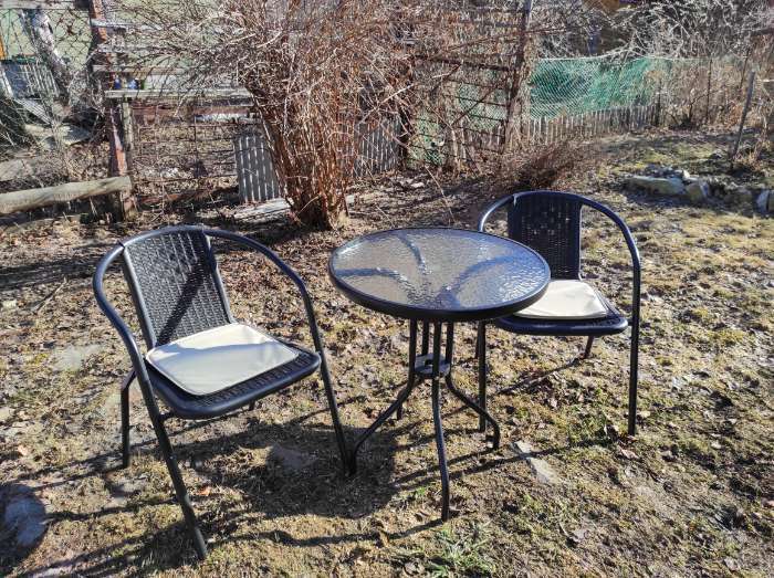 Фотография покупателя товара Набор садовой мебели: стол, 2 стула, коричневый