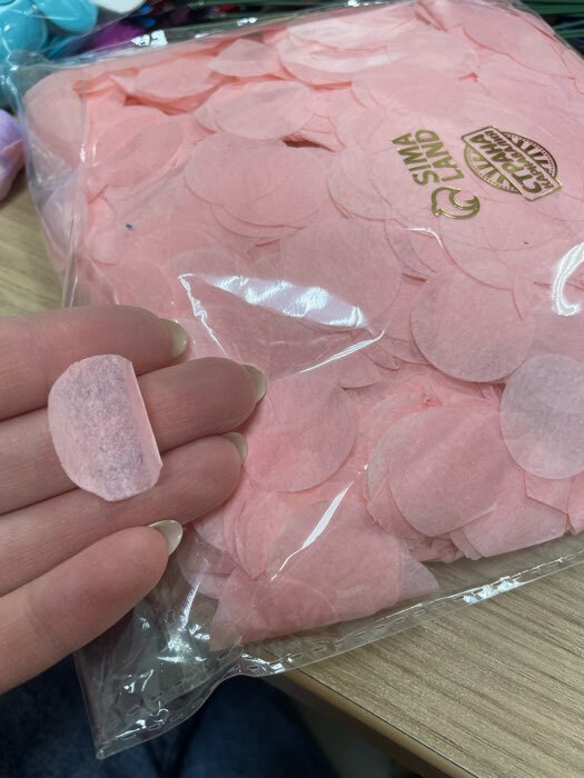 Фотография покупателя товара Наполнитель для шара, конфетти розовое, 100 г, 2,5 см - Фото 3