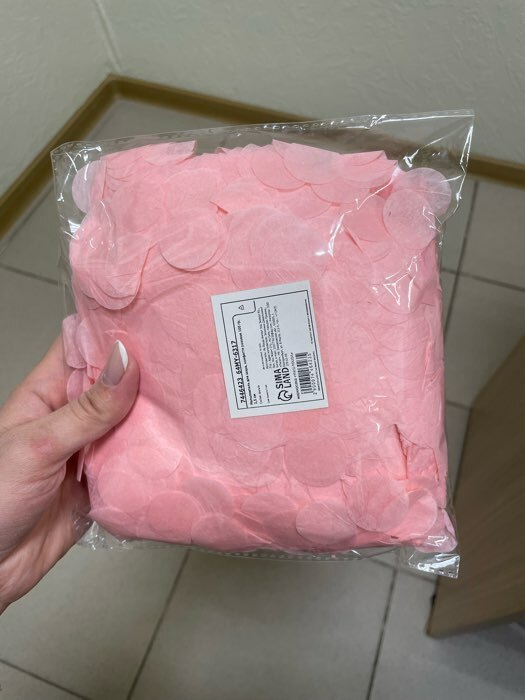 Фотография покупателя товара Наполнитель для шара, конфетти розовое, 100 г, 2,5 см - Фото 1