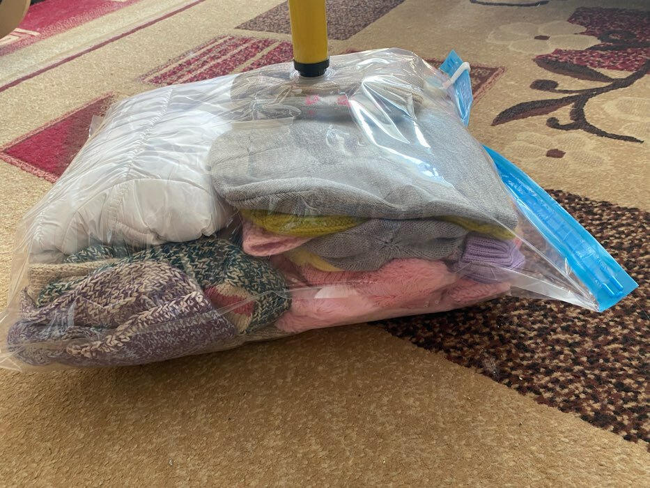 Фотография покупателя товара Вакуумный пакет для хранения вещей Доляна, 50×60 см, прозрачный