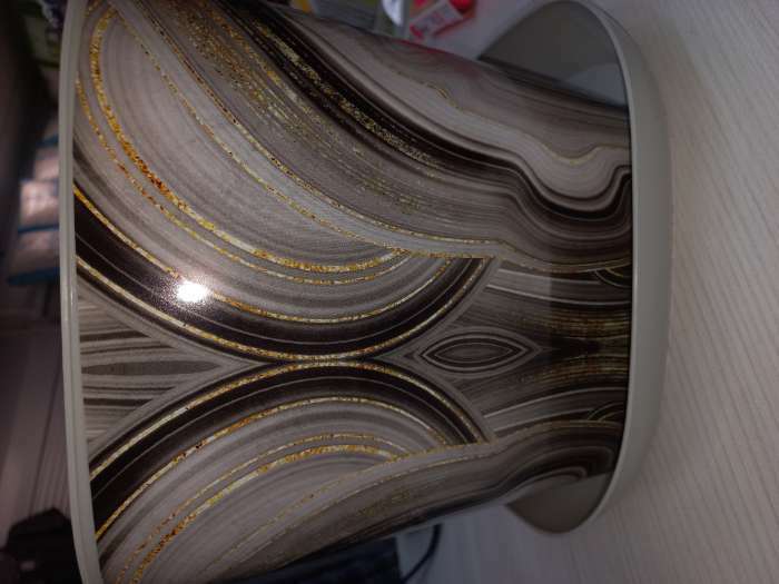 Фотография покупателя товара Горшок с поддоном «Мрамор», 3.7 л, пластиковый, светло-серый - Фото 6