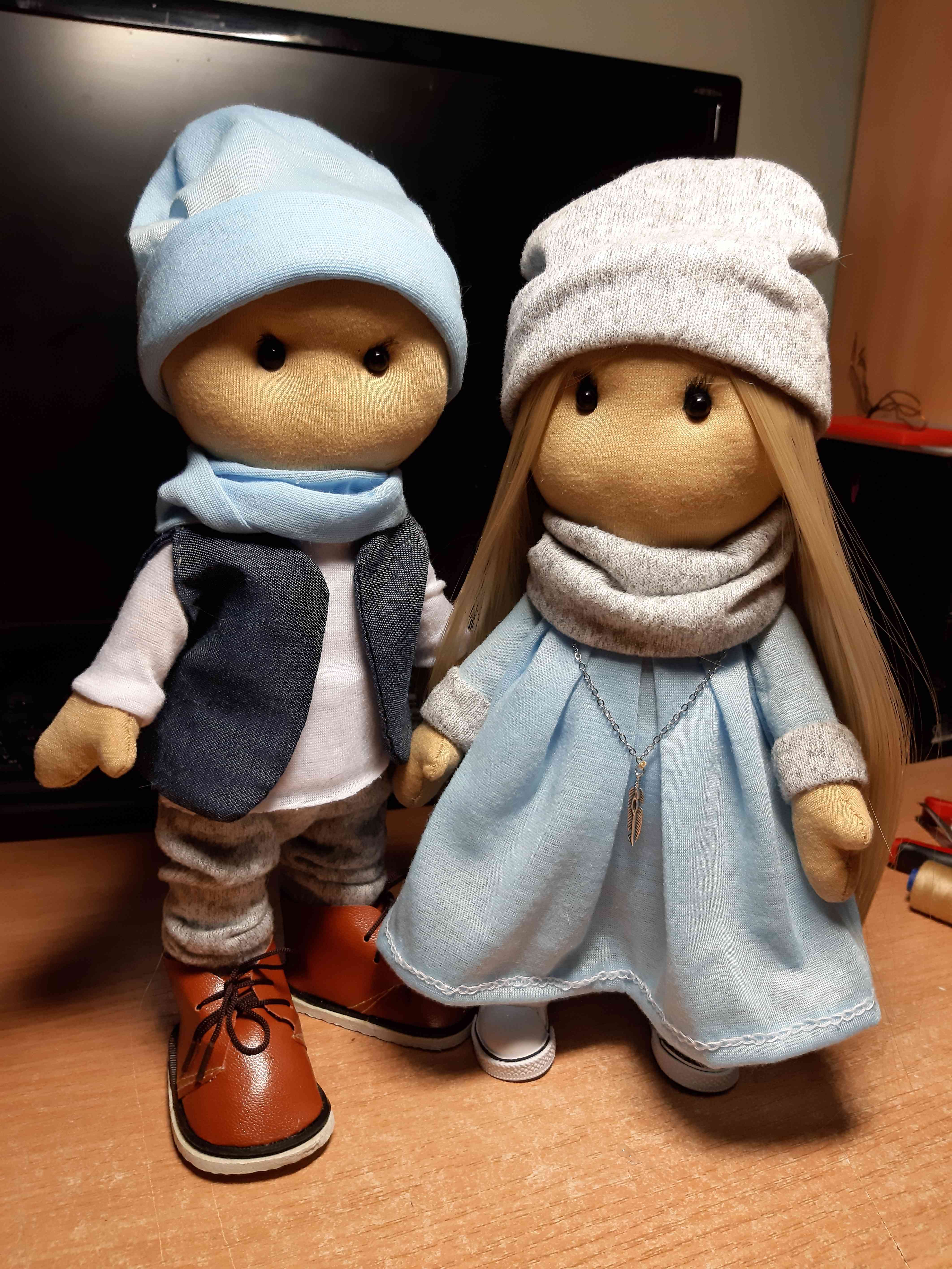 Фотография покупателя товара Набор для шитья. Интерьерные куклы «Ник и Нати», 30 см