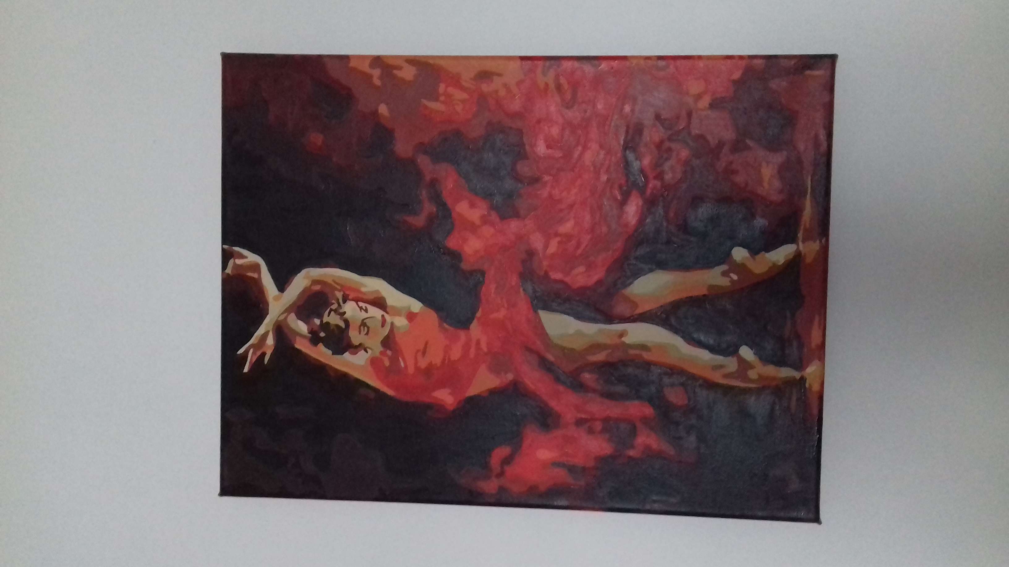 Фотография покупателя товара Роспись по холсту "Огненный танец" по номерам с красками по 3 мл + кисти + инструкция + крепёж - Фото 1