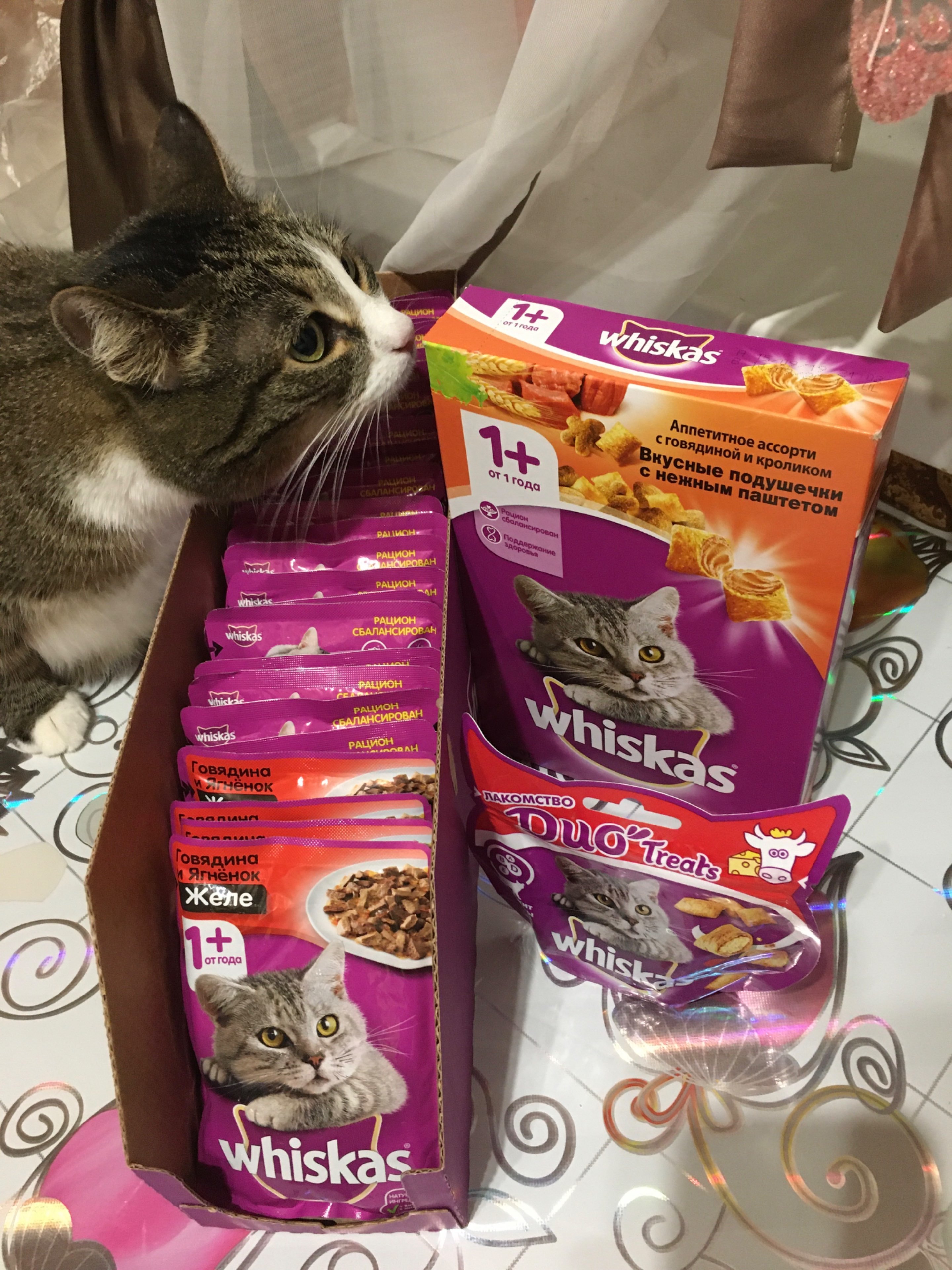 Фотография покупателя товара Сухой корм Whiskas для кошек, говядина, подушечки, 350 г - Фото 3