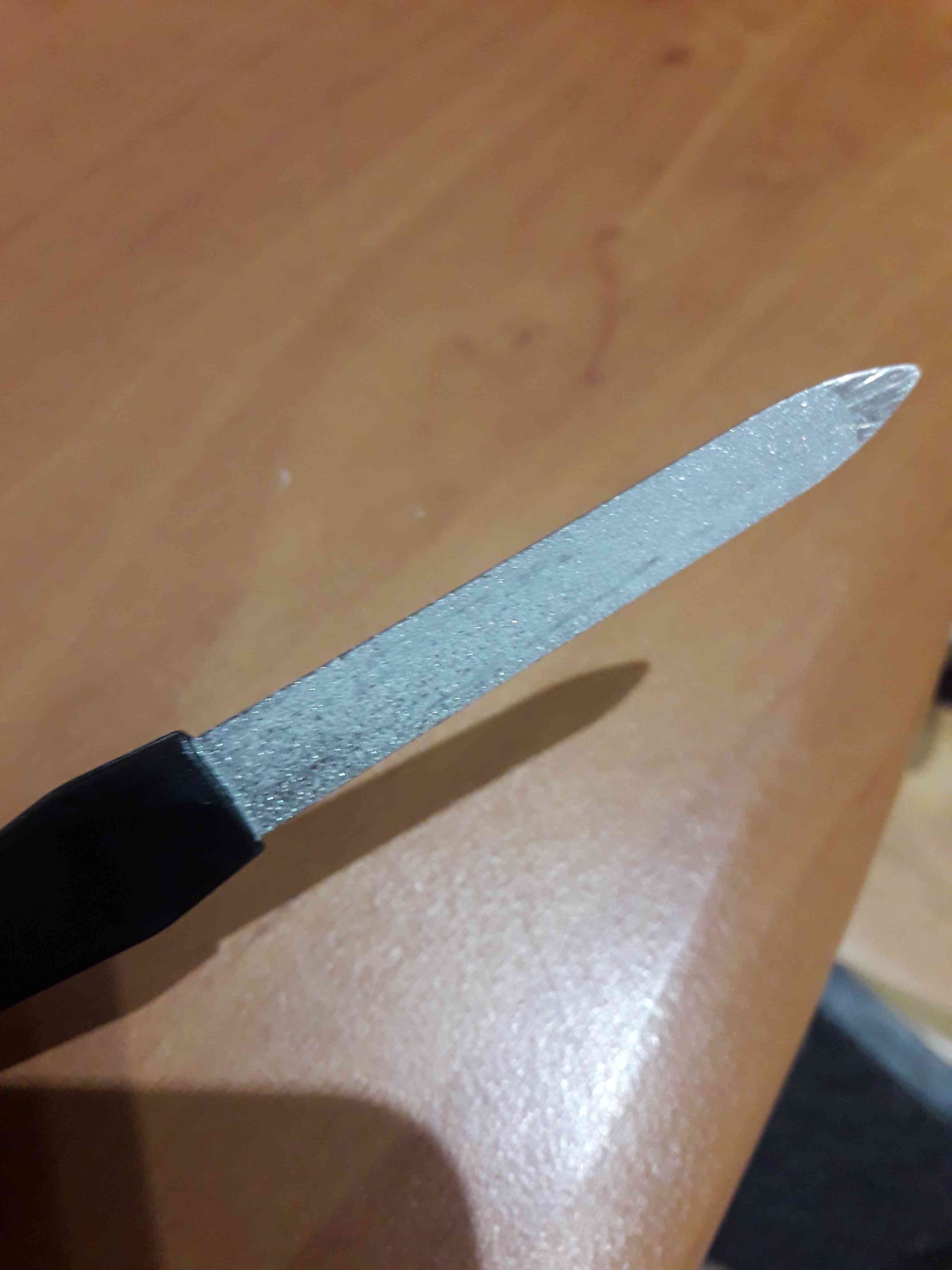 Фотография покупателя товара Пилка металлическая для ногтей, 12 см, на блистере, цвет серебристый/чёрный