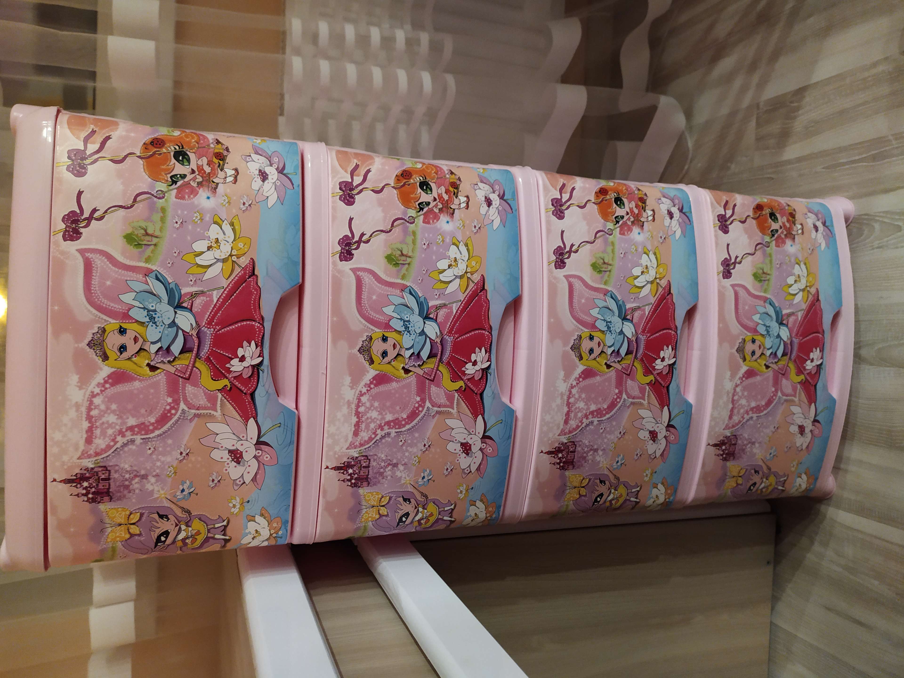 Фотография покупателя товара Комод 4-х секционный "Феи", цвет розовый - Фото 1