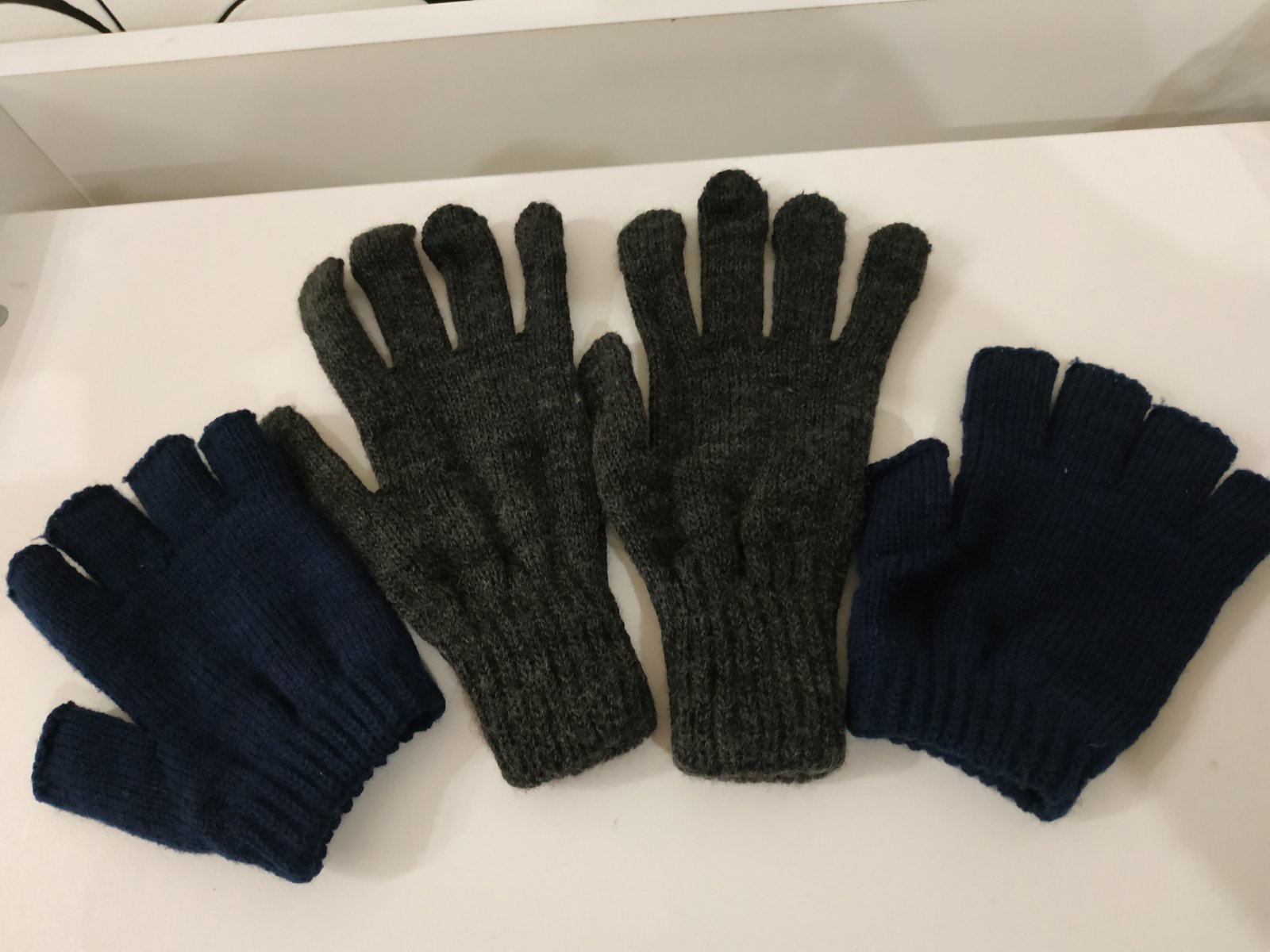 Фотография покупателя товара Перчатки одинарные с митенкой для мальчика, размер 16, цвет тёмно-серый меланж/синий 4с255 - Фото 1