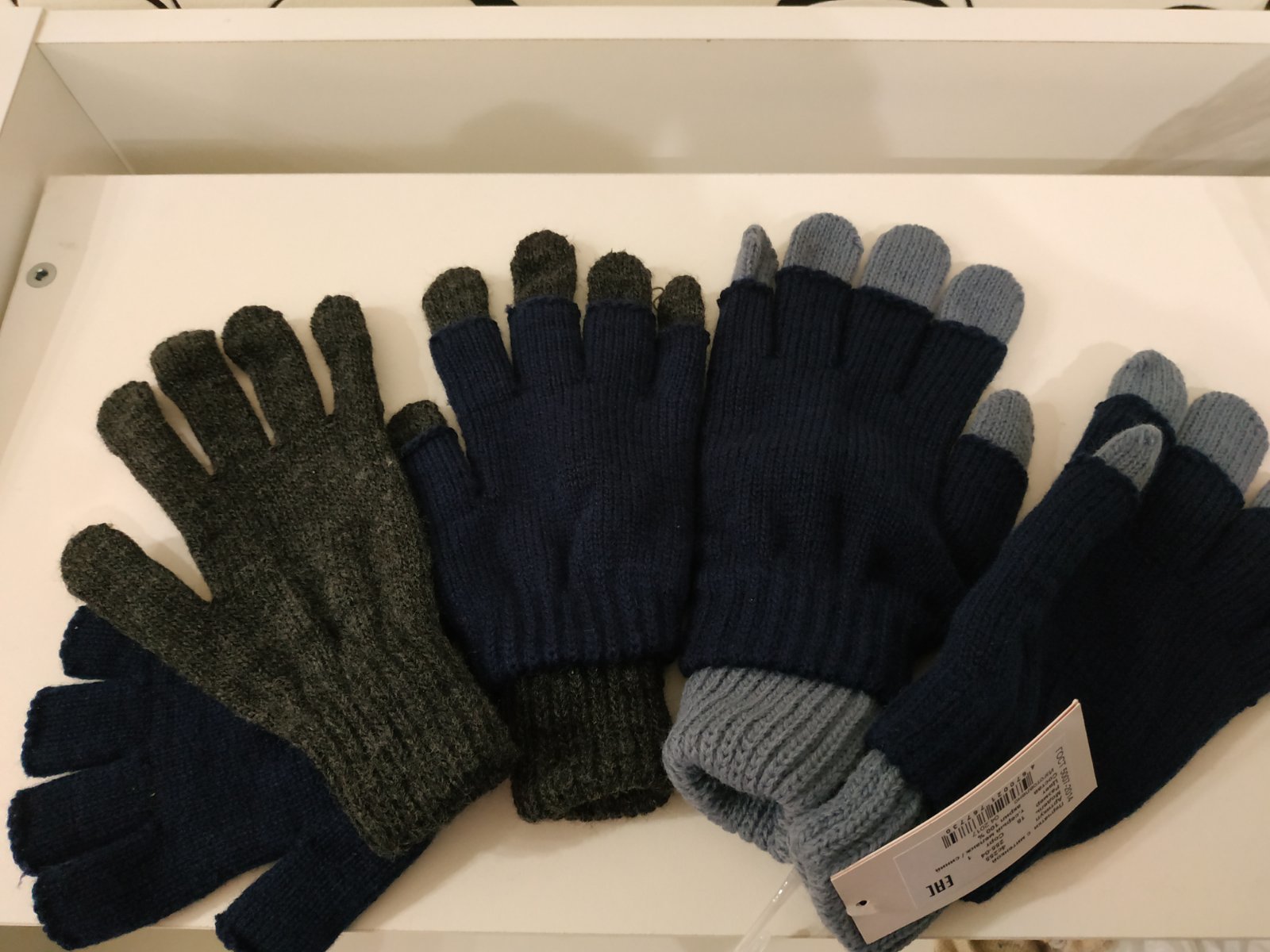 Фотография покупателя товара Перчатки одинарные с митенкой для мальчика, размер 16, цвет тёмно-серый меланж/синий 4с255 - Фото 2