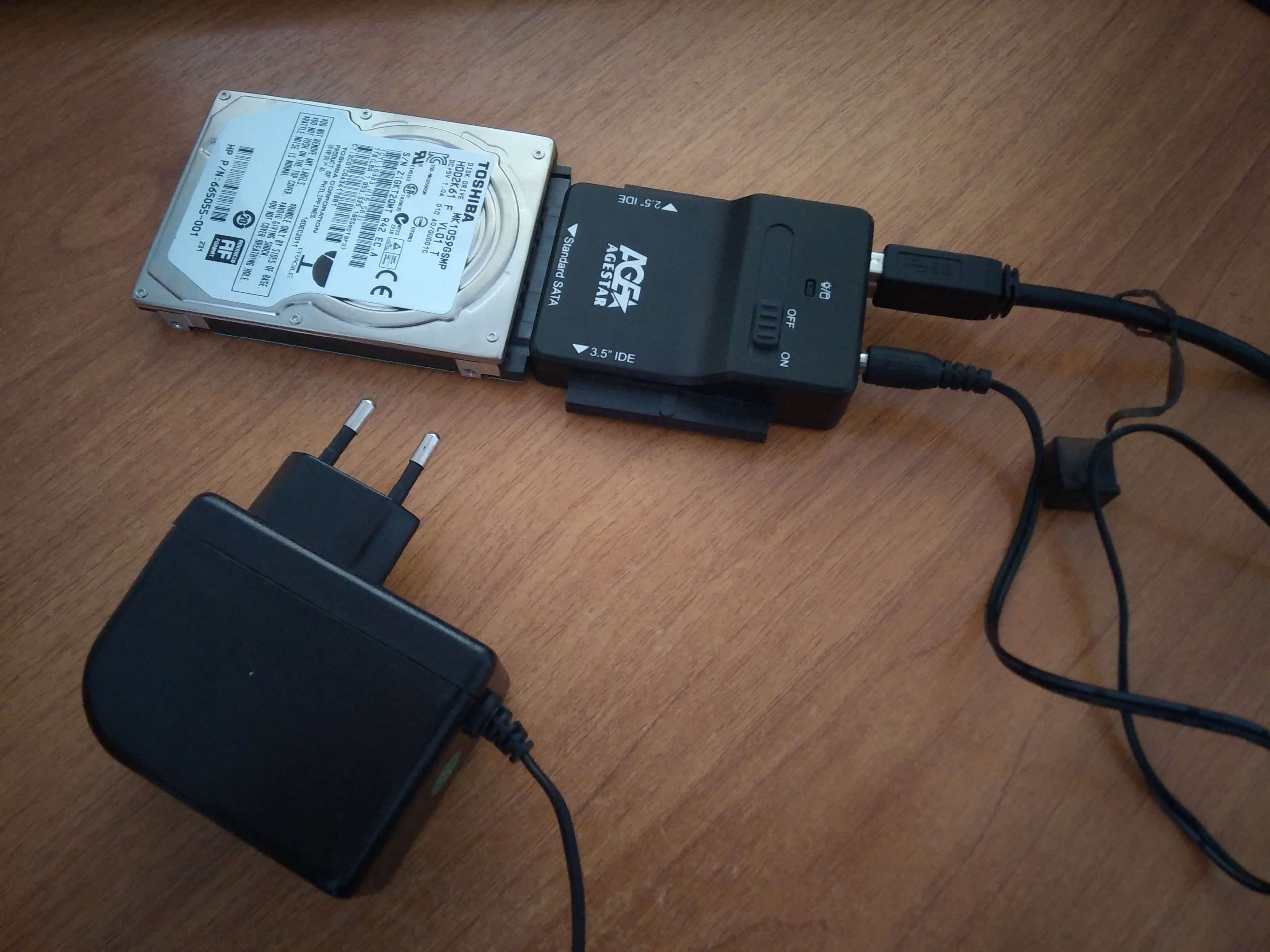 Фотография покупателя товара Адаптер-переходник AgeStar для HDD 2.5"/3.5" 3FBCP1 черный - Фото 2