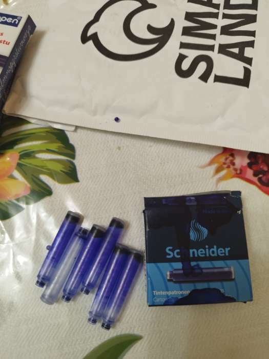 Фотография покупателя товара Картридж для перьевой ручки Schneider, 6 штук, кобальтовый, синий, картонная коробка - Фото 2