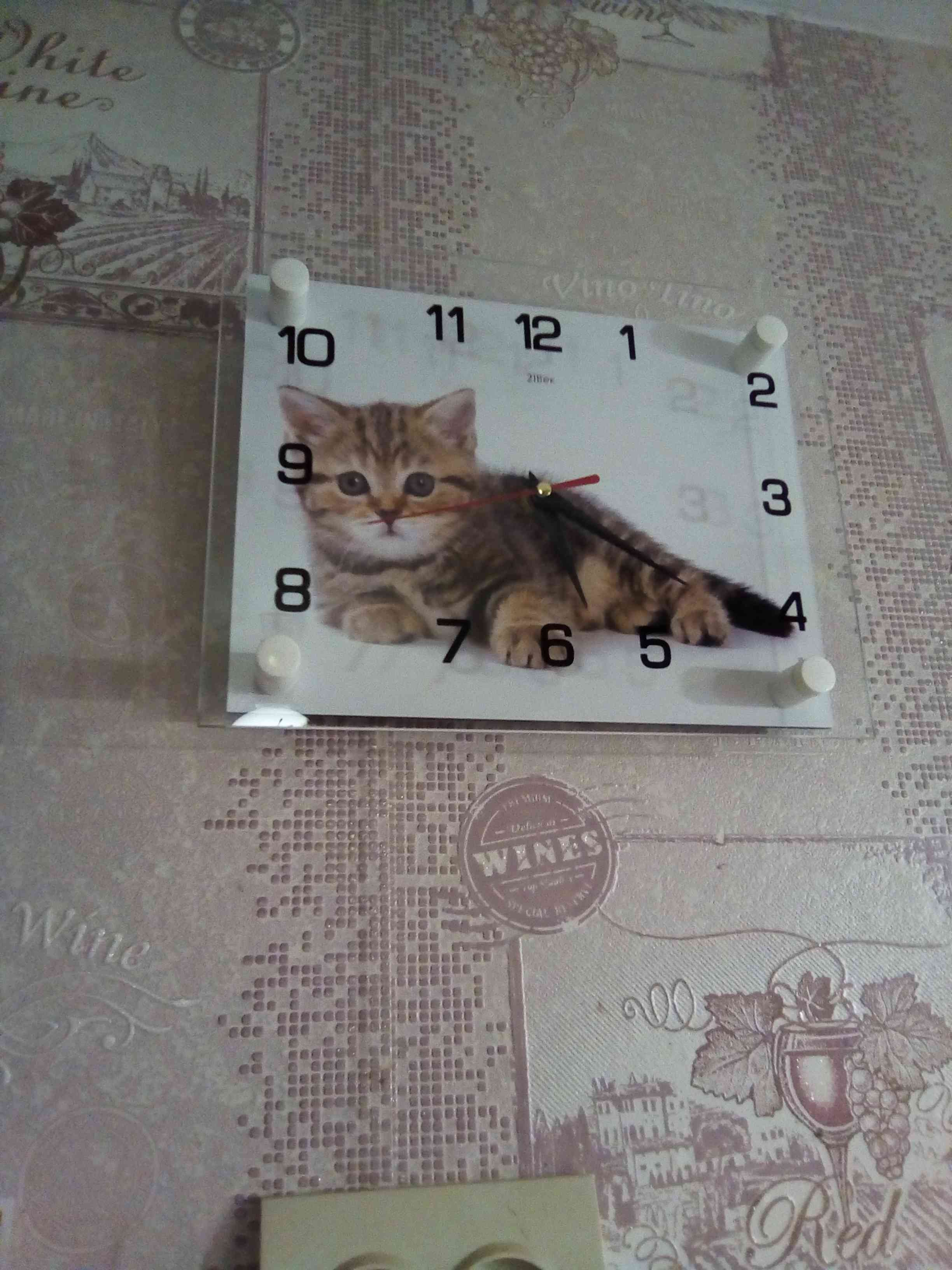 Фотография покупателя товара Часы настенные, интерьерные "Котенок", бесшумные, 20 х 26 см