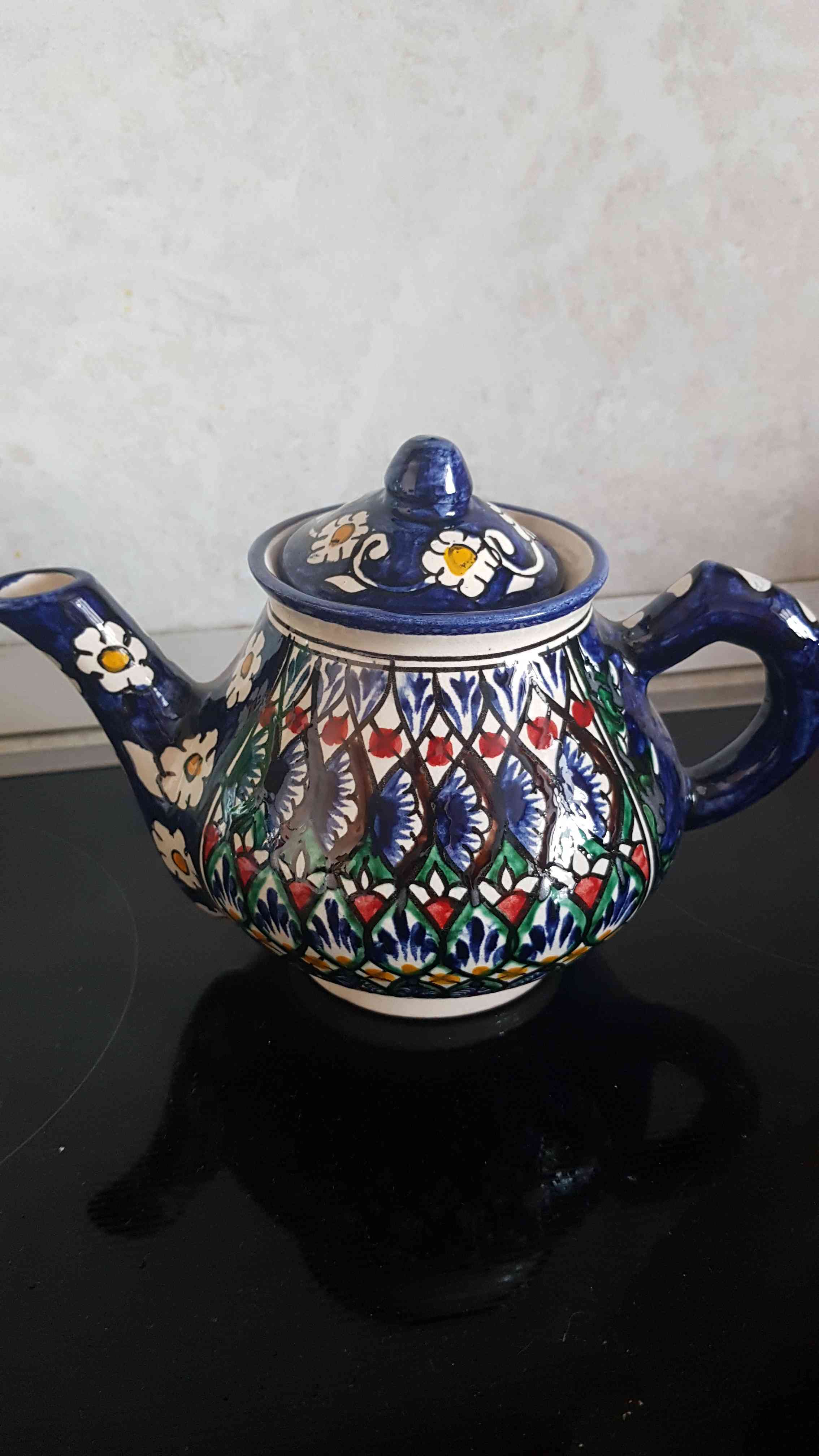 Фотография покупателя товара Чайник Риштанская Керамика "Узоры", 700 мл, синий