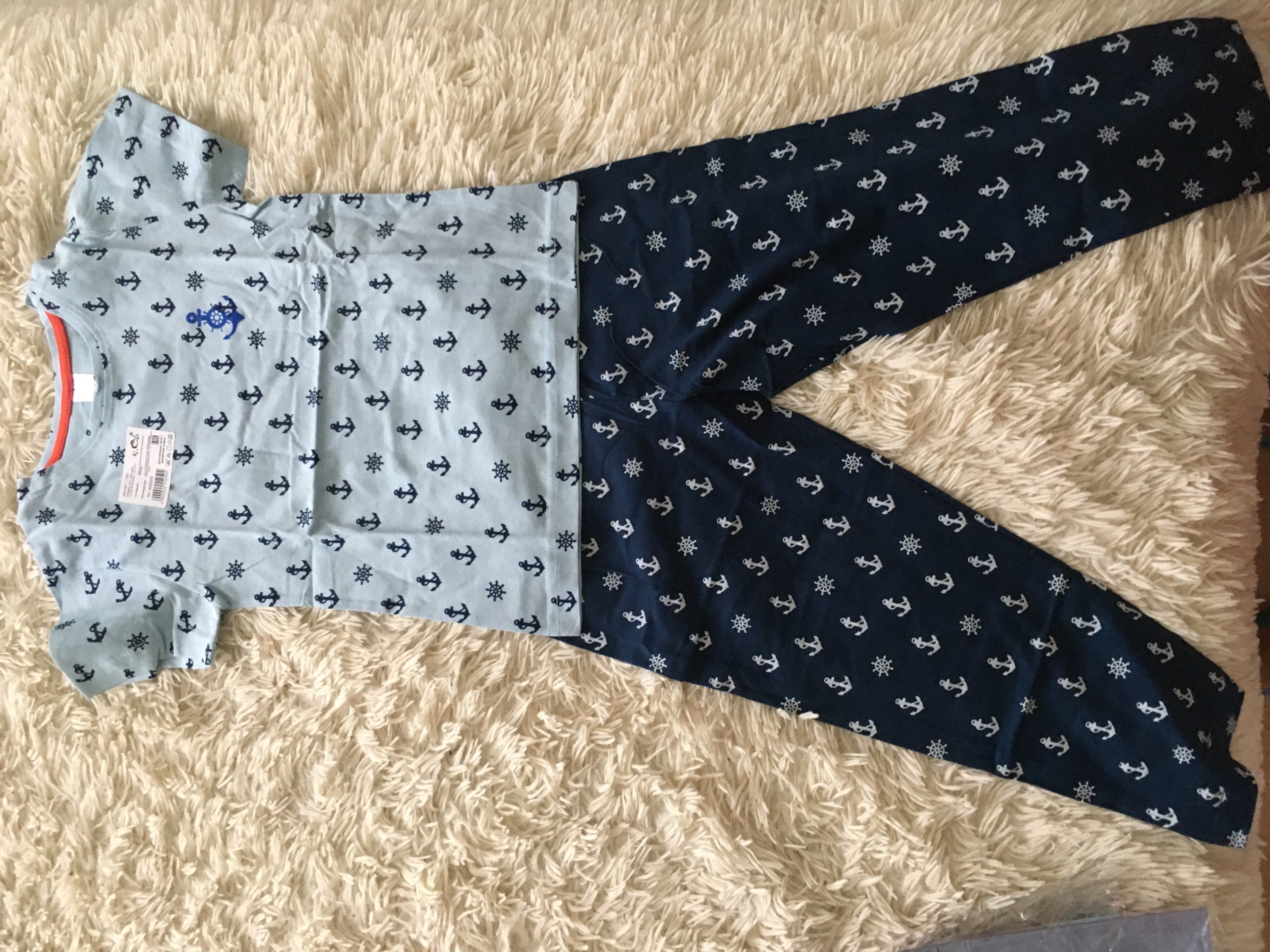 Фотография покупателя товара Пижама для мальчиа А.11257, цвет голубой/набивка, рост 104 - Фото 1