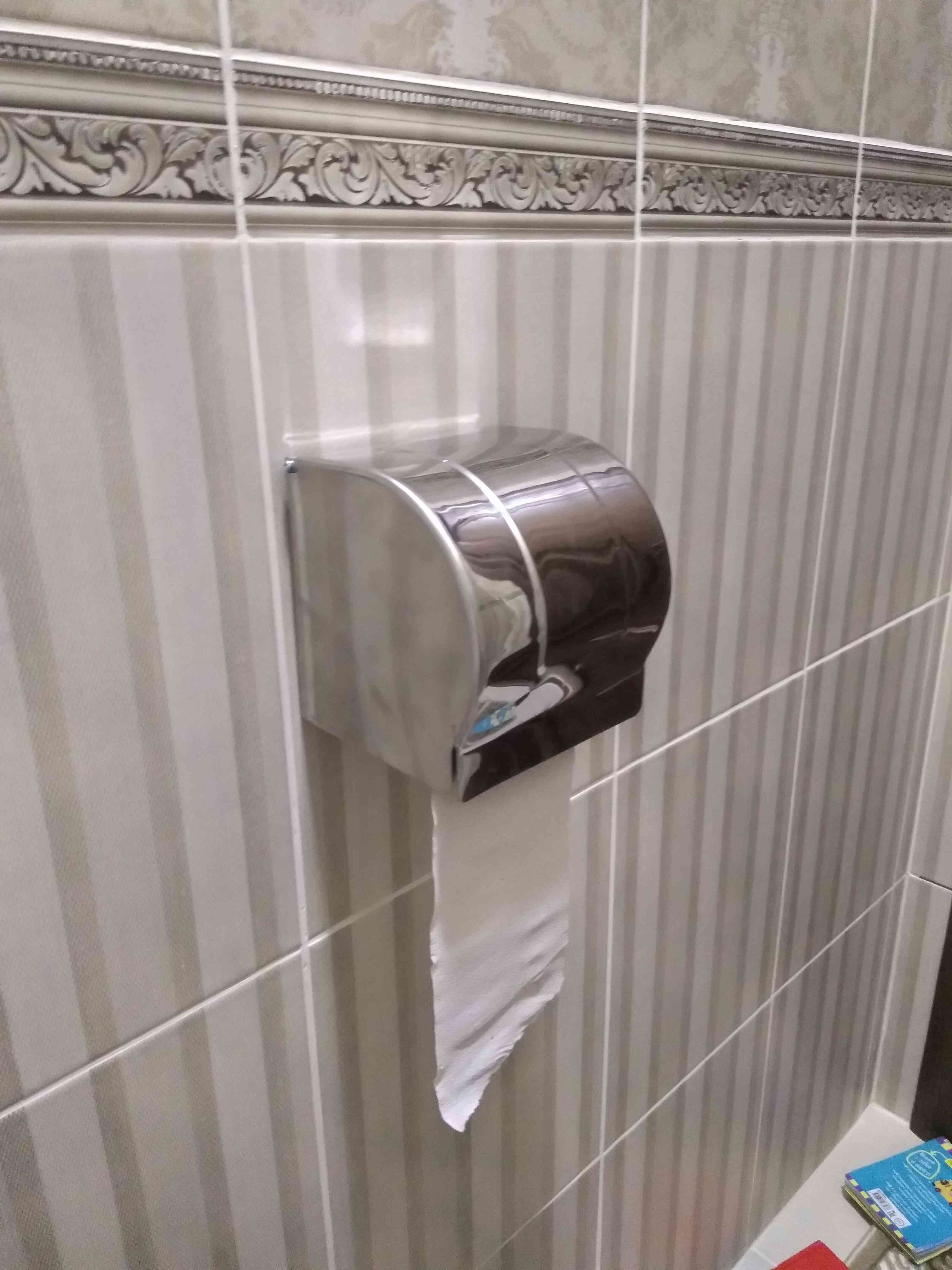 Фотография покупателя товара Держатель для туалетной бумаги, нержавеющая сталь - Фото 1