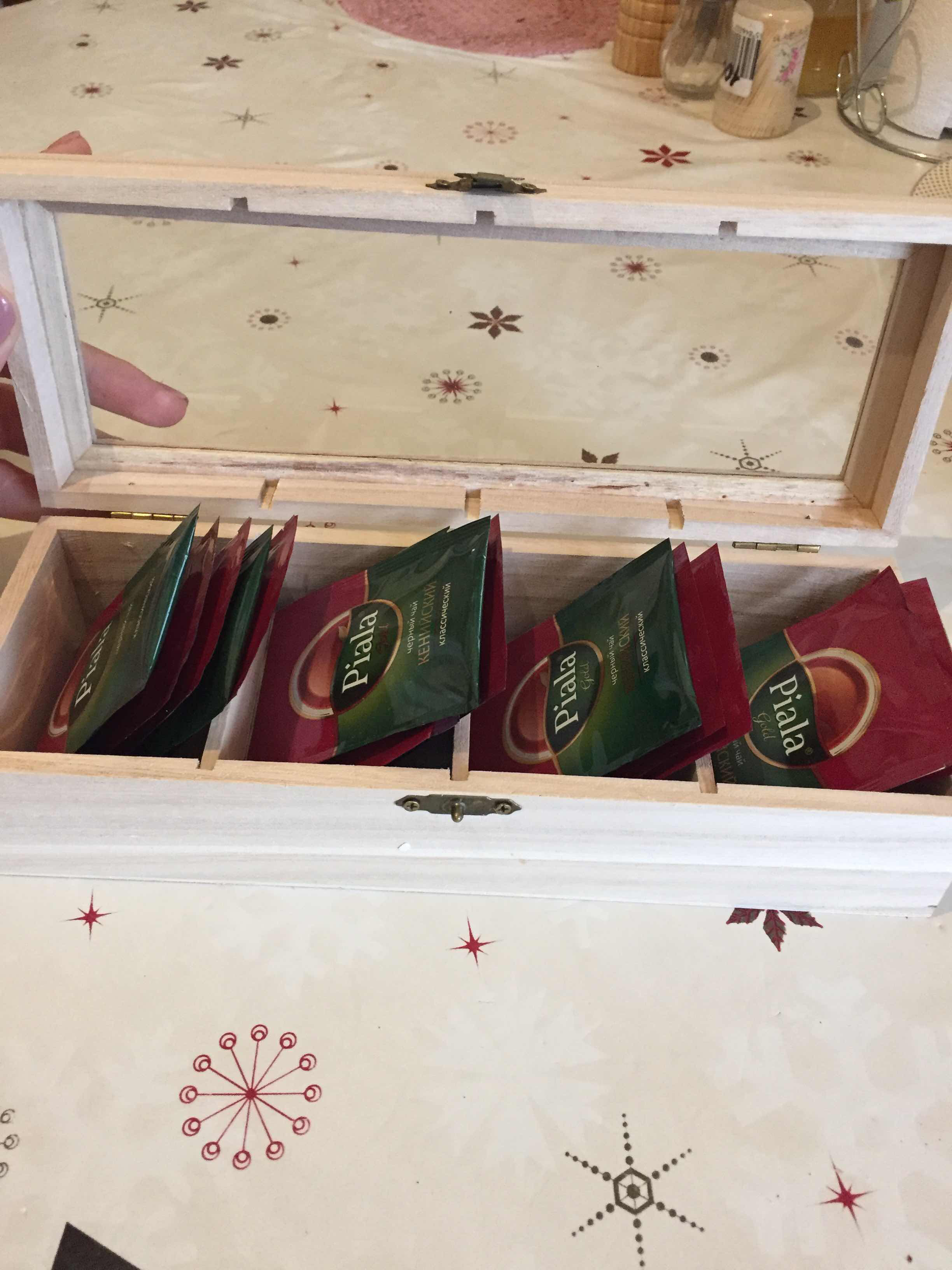 Фотография покупателя товара Ящик для хранения чайных пакетиков «Ахмадабад», 4 ячейки, 25×10×6,5 см - Фото 3