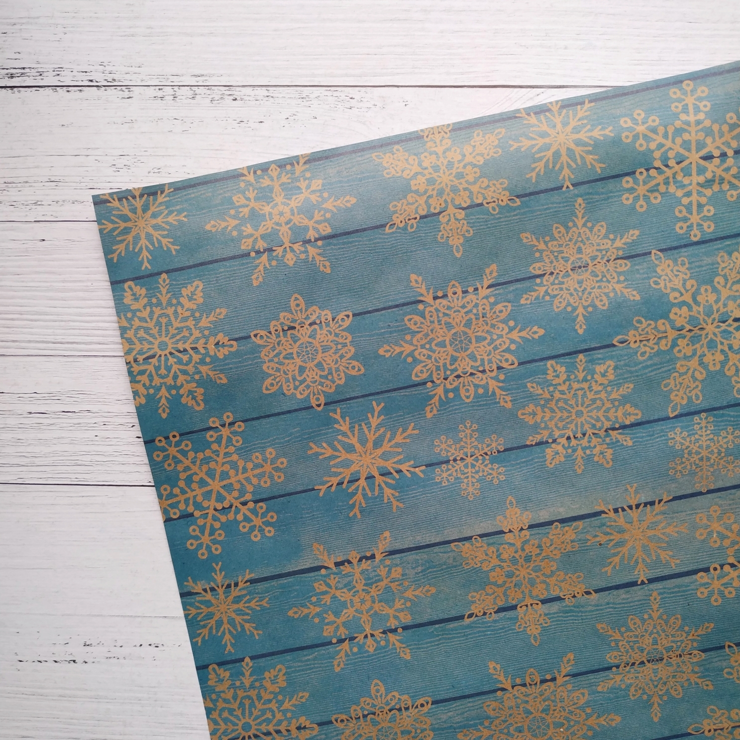 Фотография покупателя товара Бумага упаковочная крафтовая «Снежинки на дереве», 50 × 70 см - Фото 5