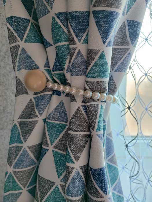 Фотография покупателя товара Подхват для штор «Перламутровый перелив», d=3.8 см, 36 см, серый, белый - Фото 2