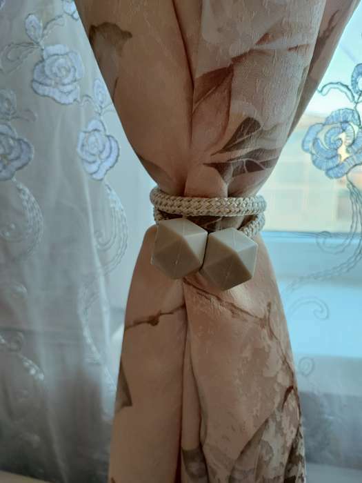 Фотография покупателя товара Подхват для штор «Камушки», d=3×51 см, молочный - Фото 1