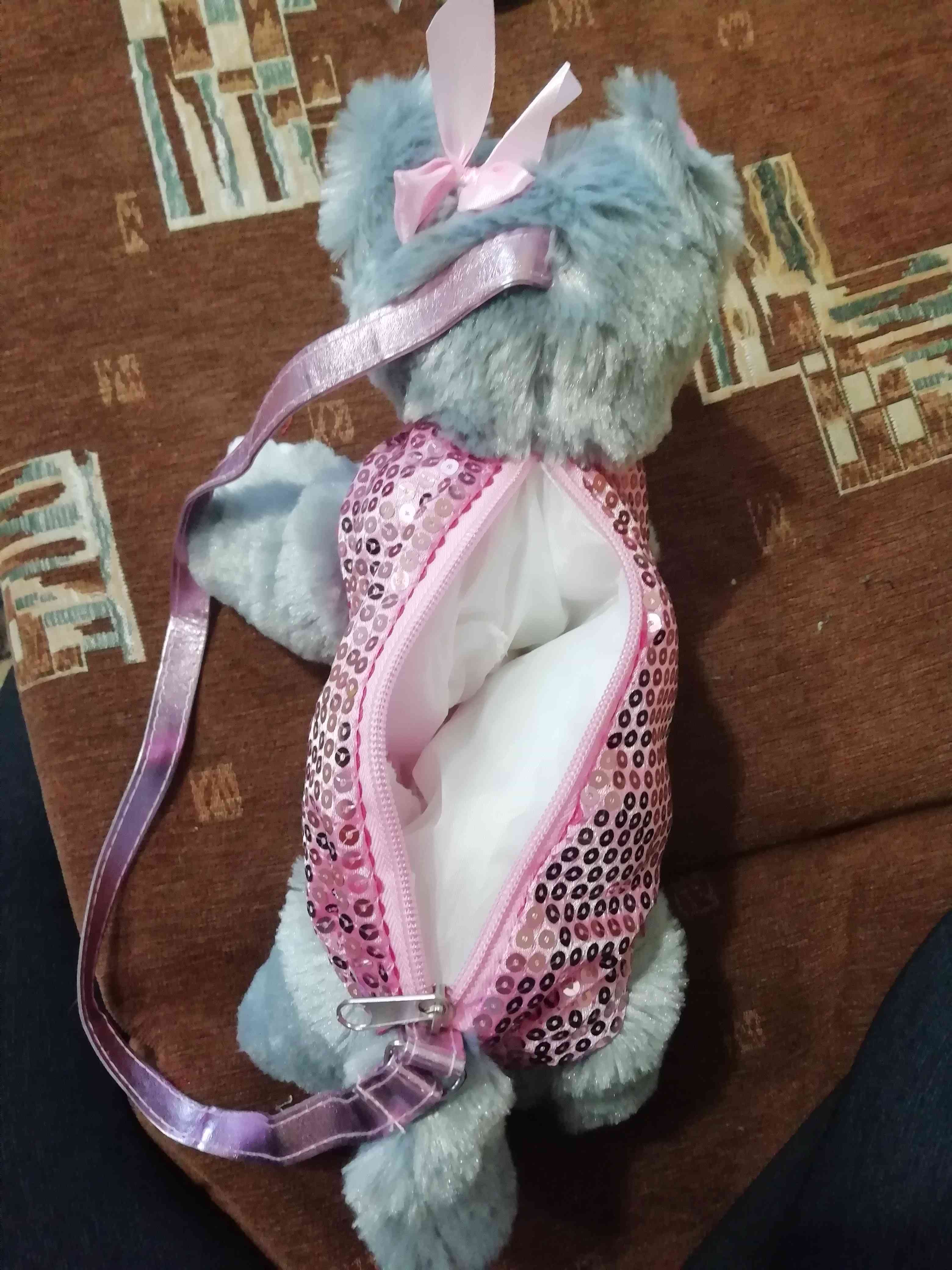 Фотография покупателя товара Мягкая сумка «Котик в розовой одежде» - Фото 3