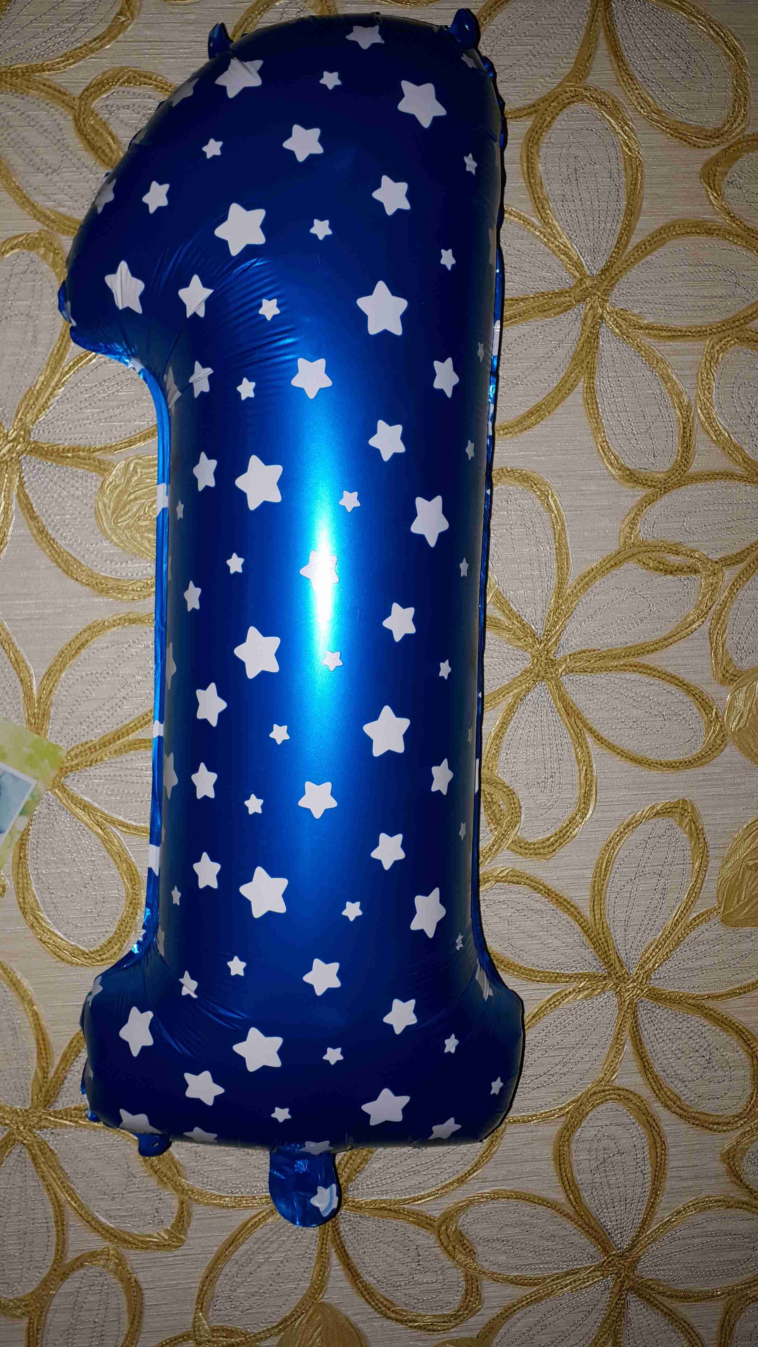 Фотография покупателя товара Шар фольгированный 32", цифра 7, звёзды, индивидуальная упаковка, цвет голубой - Фото 7