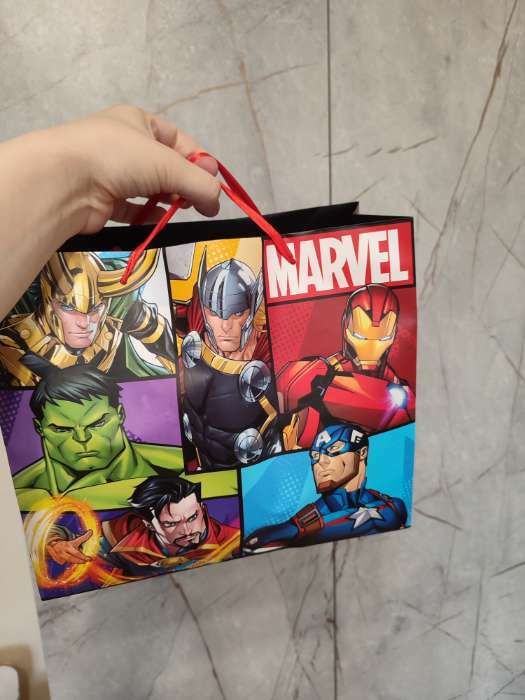 Фотография покупателя товара Пакет подарочный «Железный человек», 23×27×11.5 см, упаковка, Мстители - Фото 2