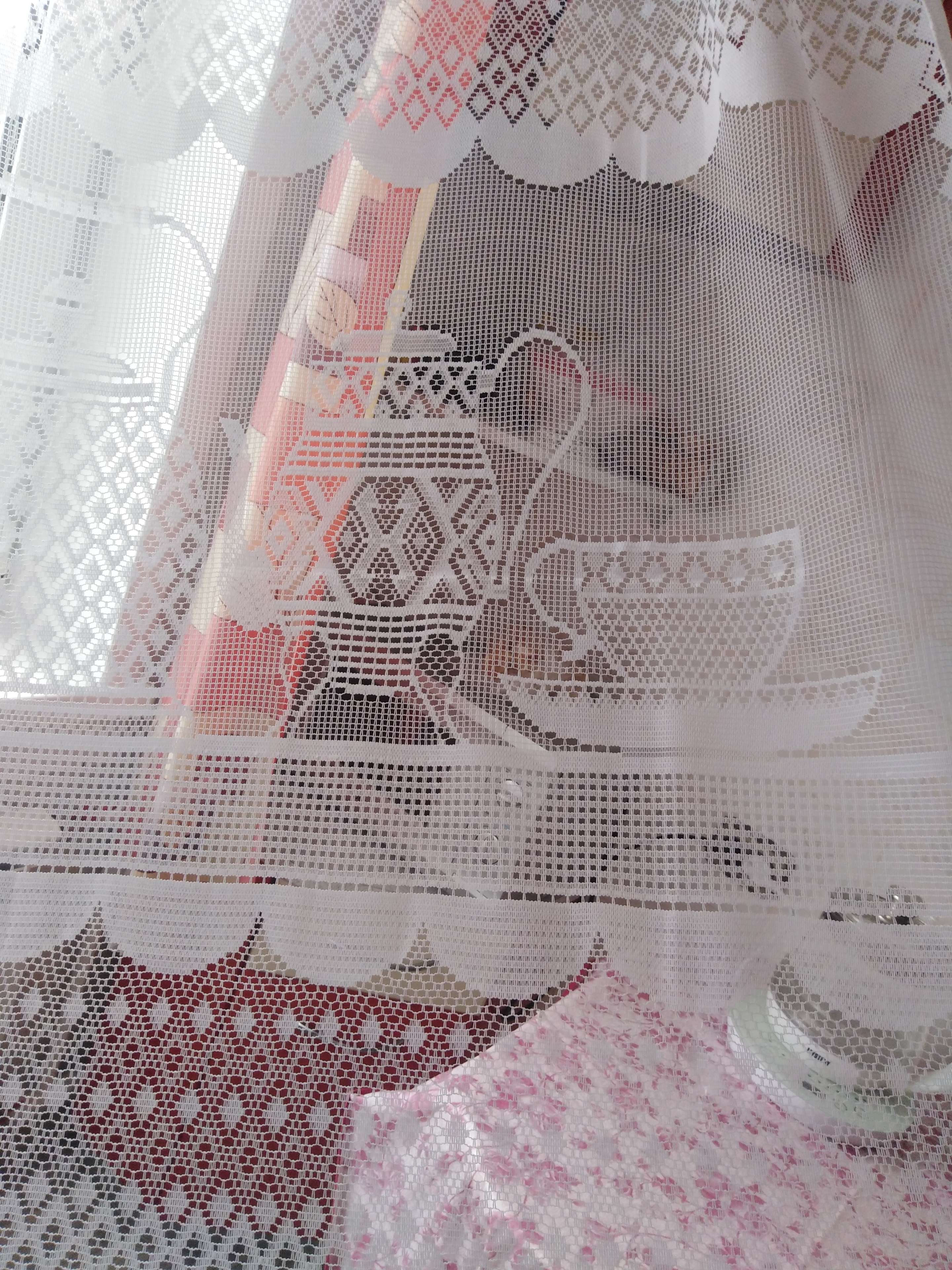 Фотография покупателя товара Тюль на кухню без шторной ленты, 163х170 см, цвет белый, 100% полиэстер