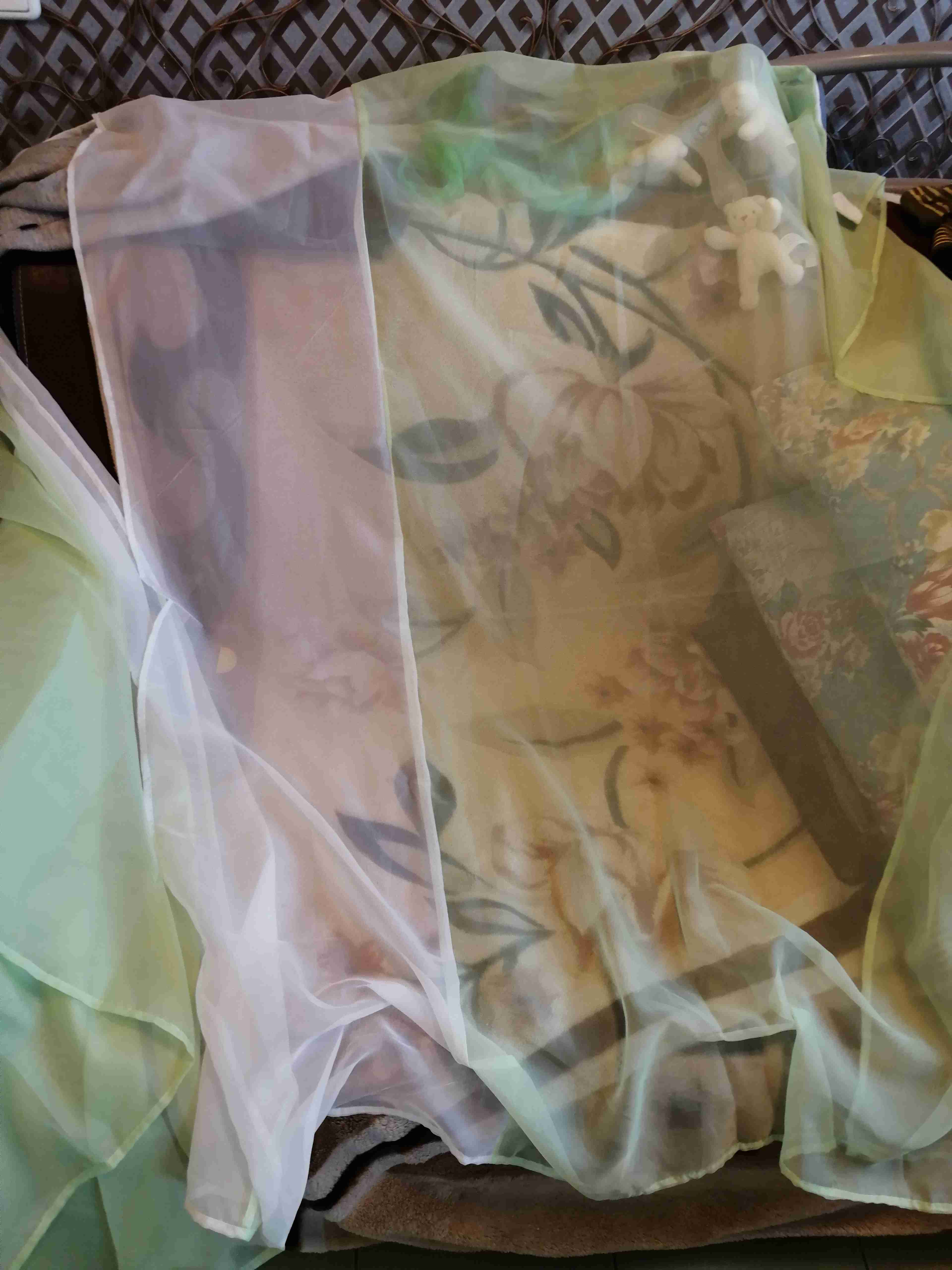 Фотография покупателя товара Комплект штор для кухни Лидия 250х160 см, цв. зеленый, пэ 100% - Фото 5
