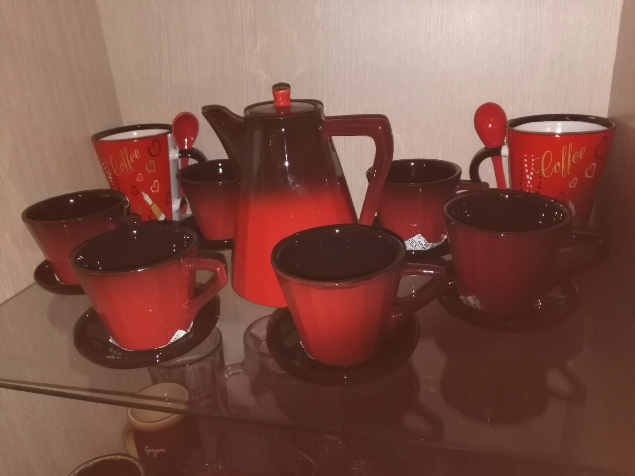 Фотография покупателя товара Чайная пара "Ностальгия №2" 0,2л / 9х7см + блюдце 9см, красный