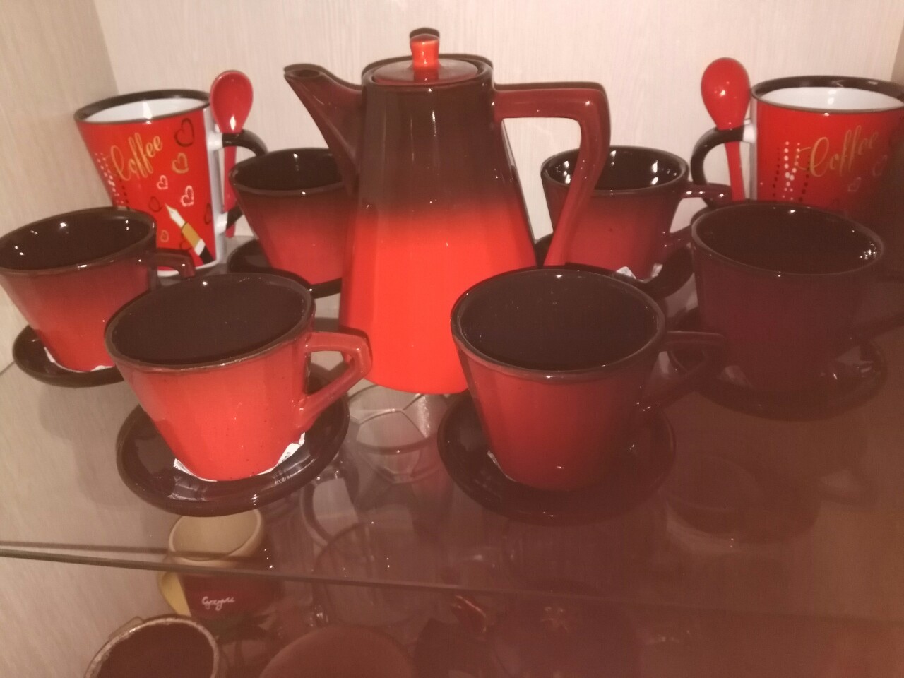 Фотография покупателя товара Чайная пара "Ностальгия №2" 0,2л / 9х7см + блюдце 9см, красный - Фото 4