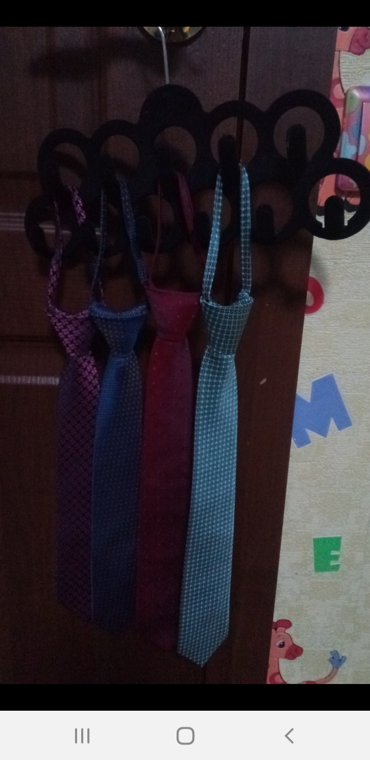 Фотография покупателя товара Плечики для ремней и галстуков Доляна, 11 крючков, флокированное покрытие, 30,5×20,5 см, цвет чёрный - Фото 2