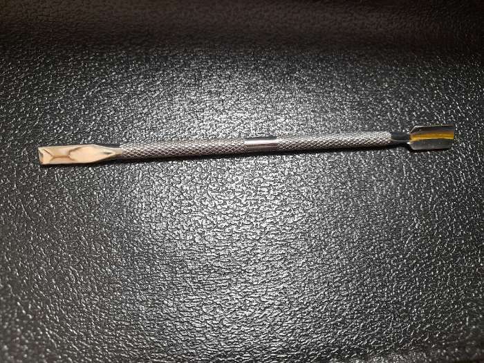 Фотография покупателя товара Шабер двусторонний, лопатка прямая/вогнутая, 13 см, на блистере, цвет серебристый - Фото 1
