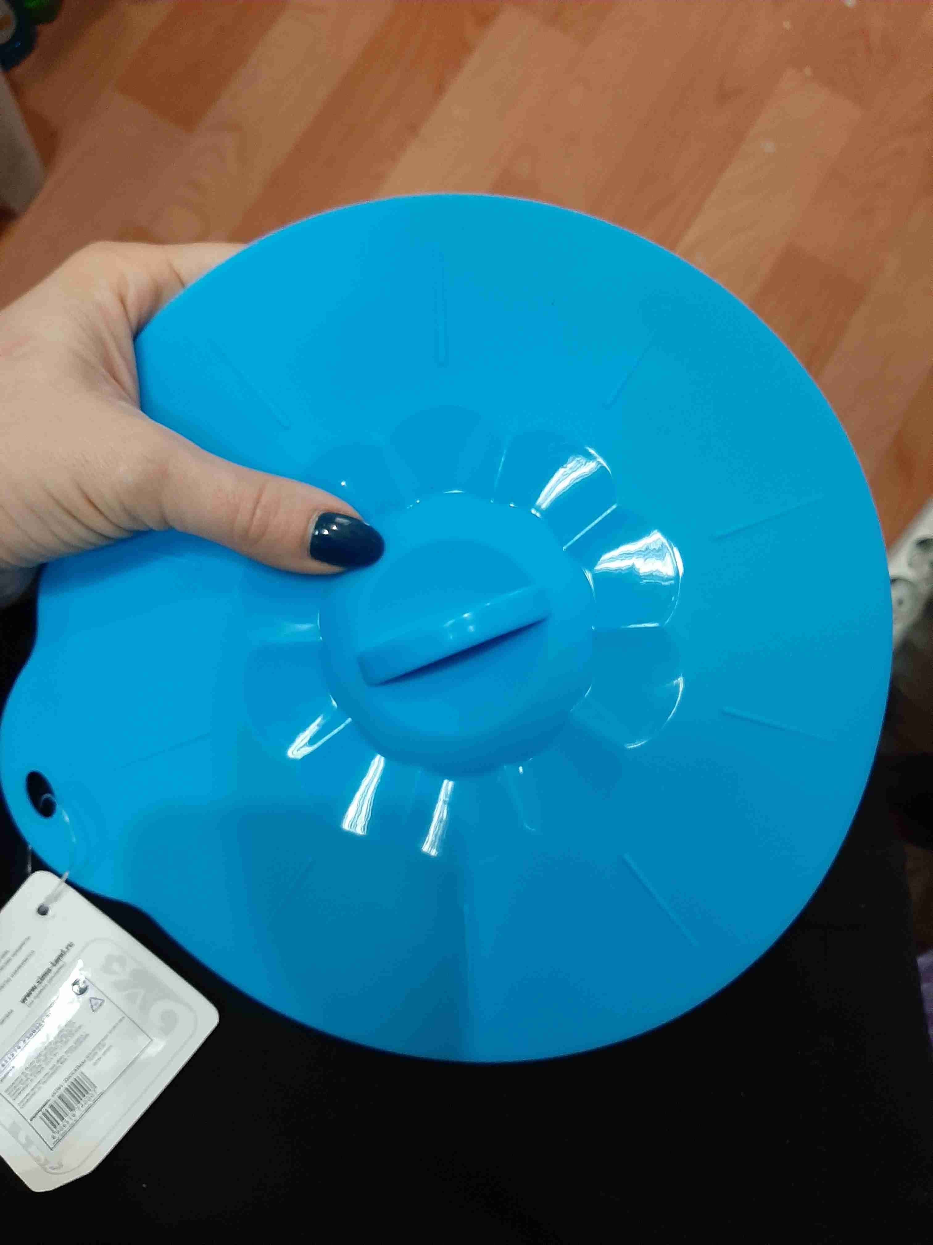 Фотография покупателя товара Крышка для хранения Доляна «Симпл», силикон, d=21 см, цвет голубой